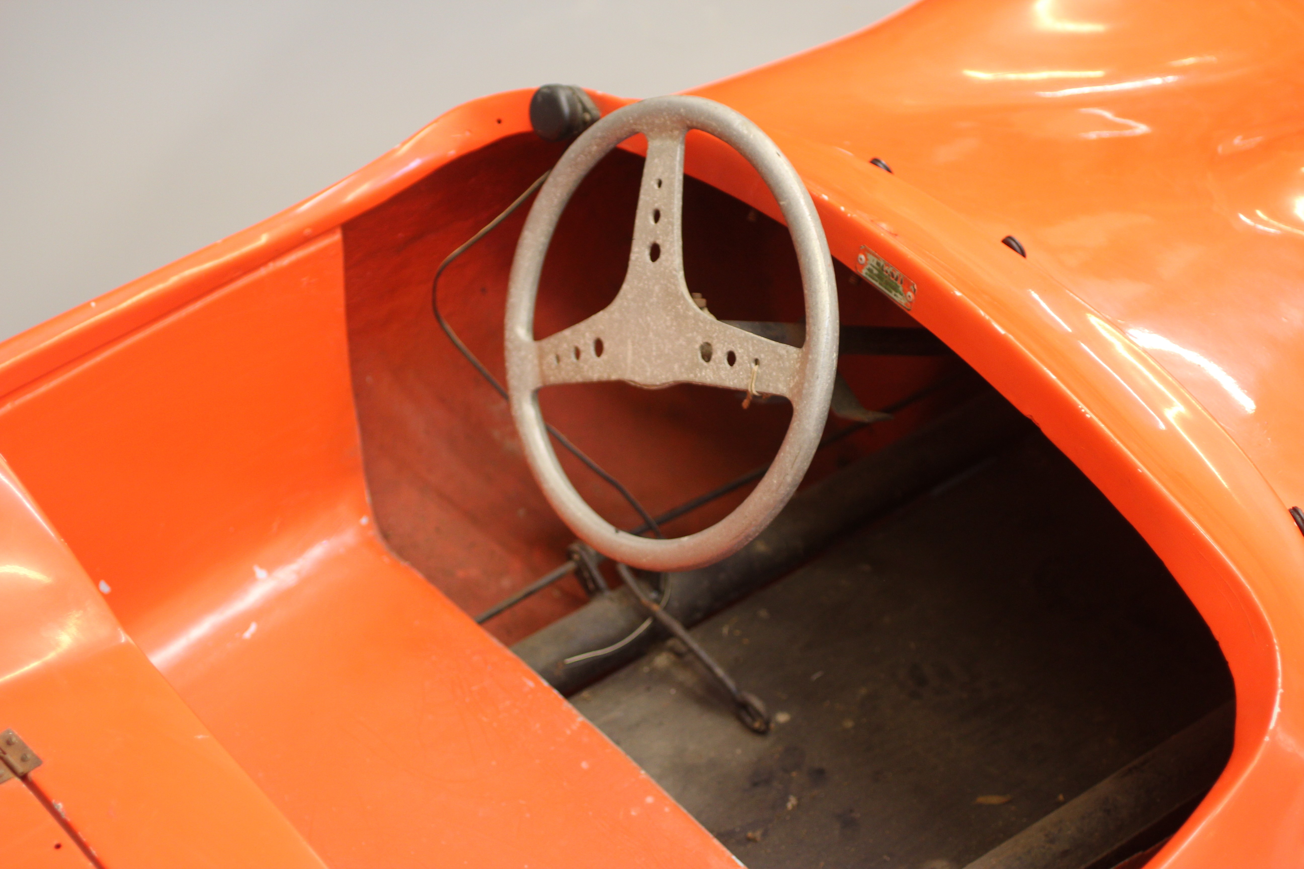 A Go-Cart size petrol driven model of a Jaguar D type. This car has a tubular frame chassis with a Image