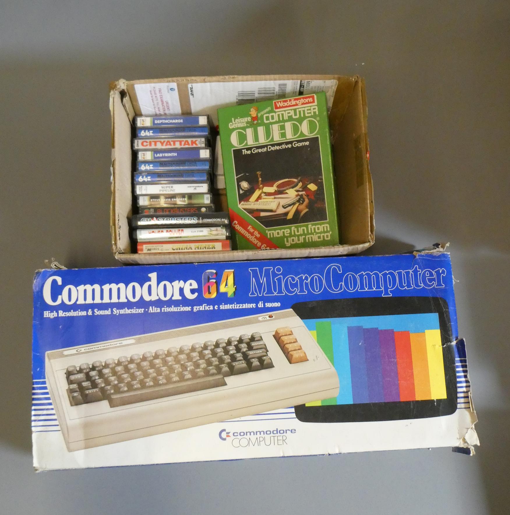 Commodore video computer system with games and accessories Image