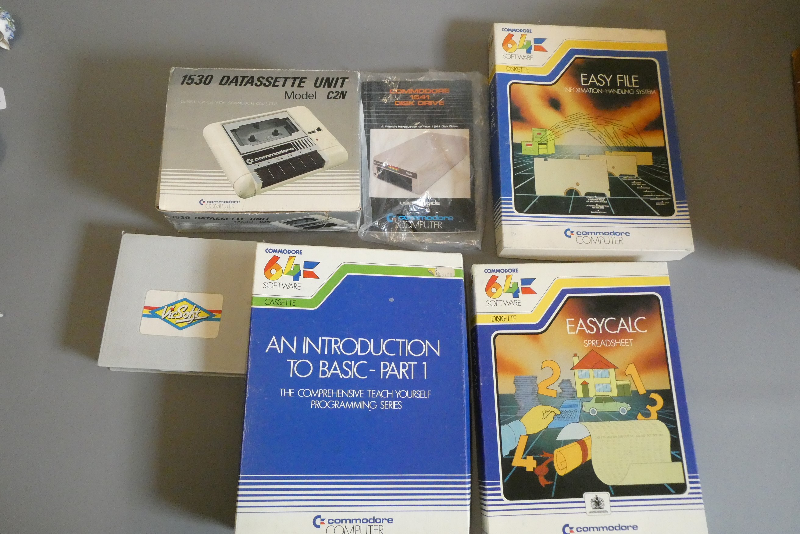Commodore video computer system with games and accessories Image