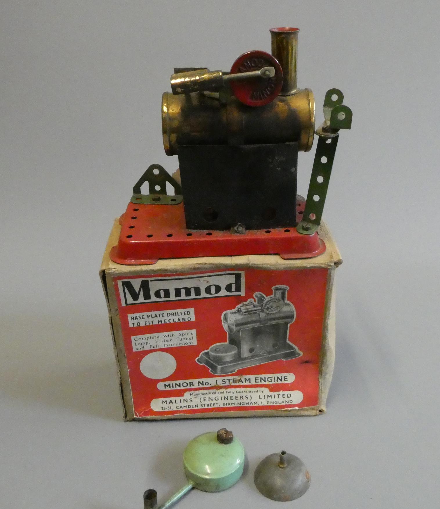 Early Mamod No1 steam engine, well used condition, boxed with accessories. Box and model fair (Est. Image