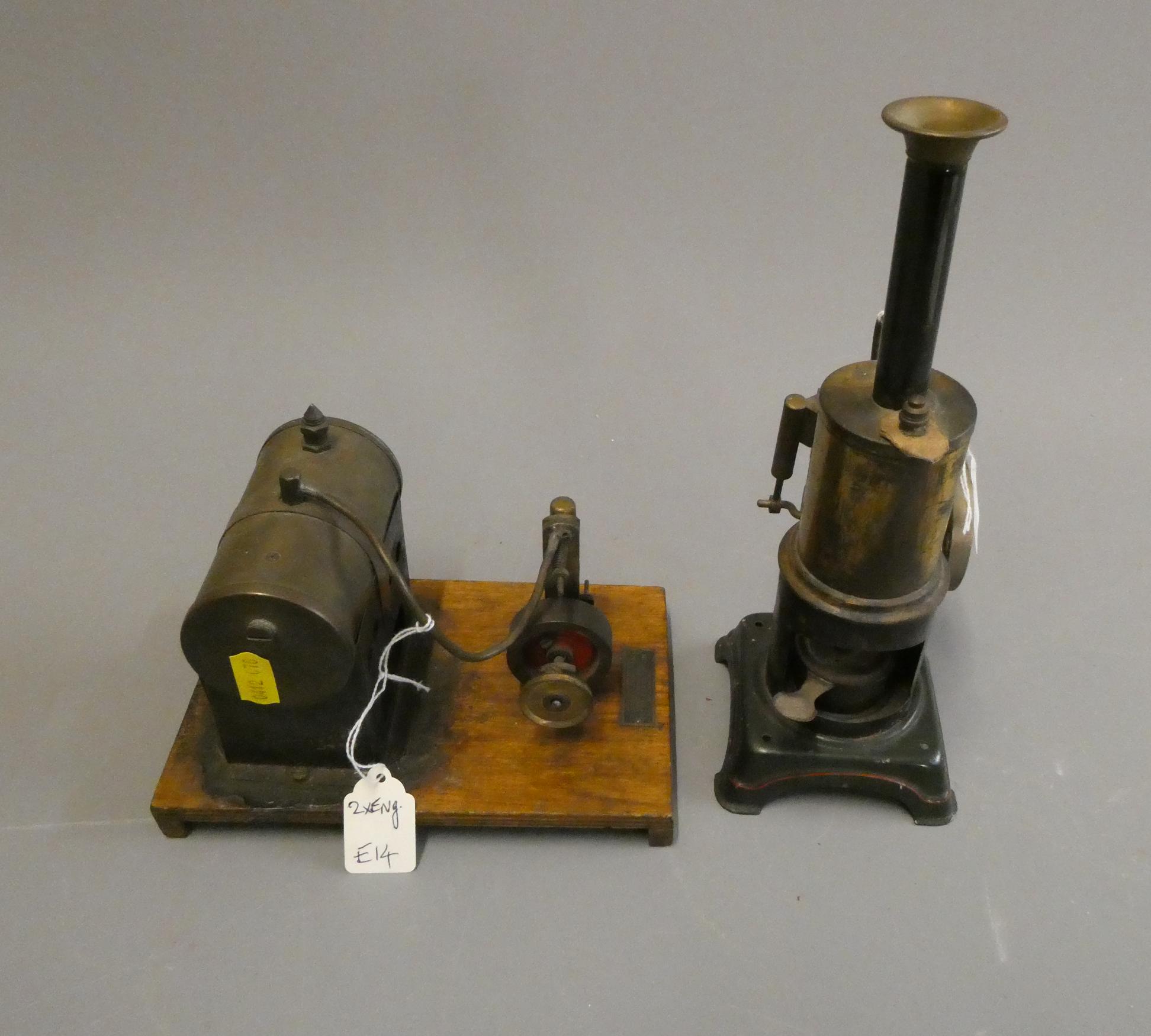 Mersey Model Company steam engine and small German made Doll vertical oscillating steam engine, both Image
