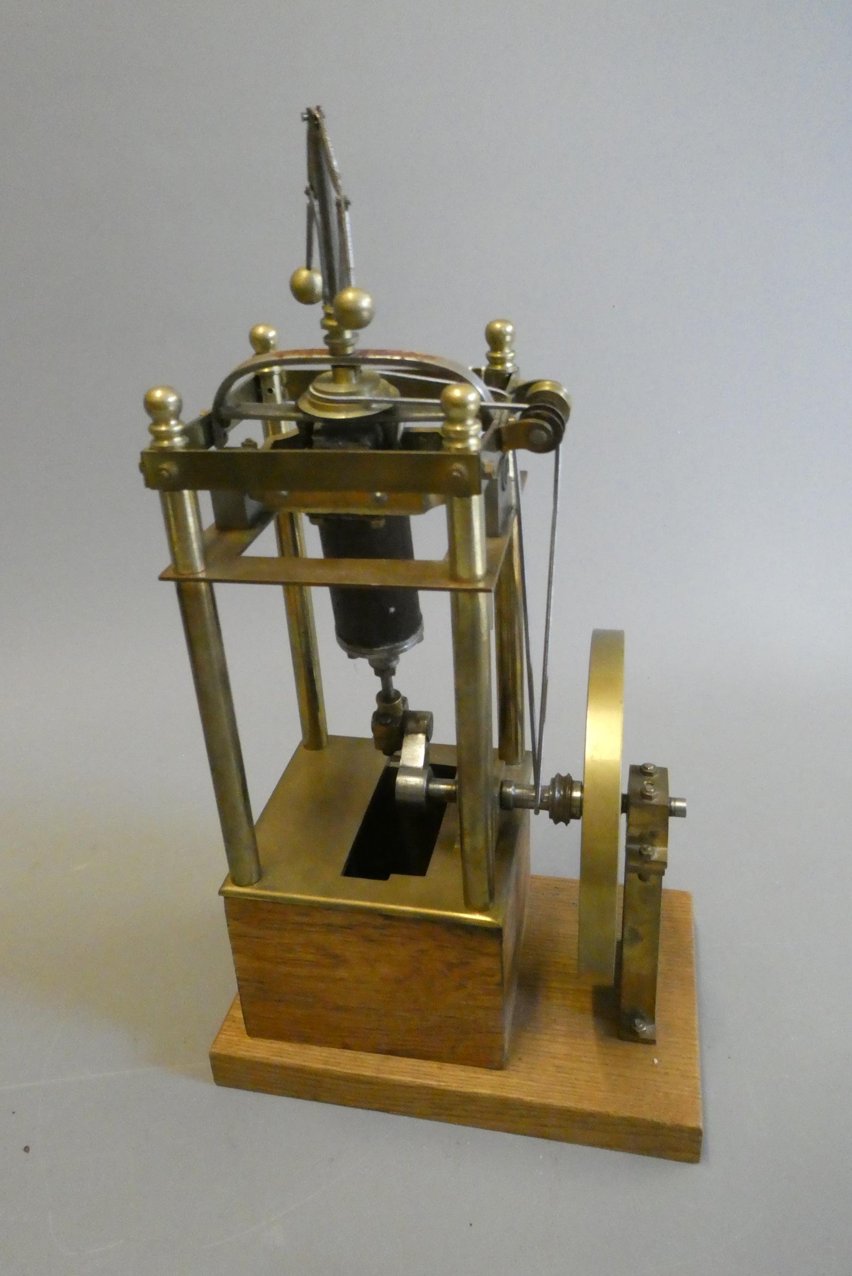 Fabricated brass/steel 4 pillar vertical steam engine Image