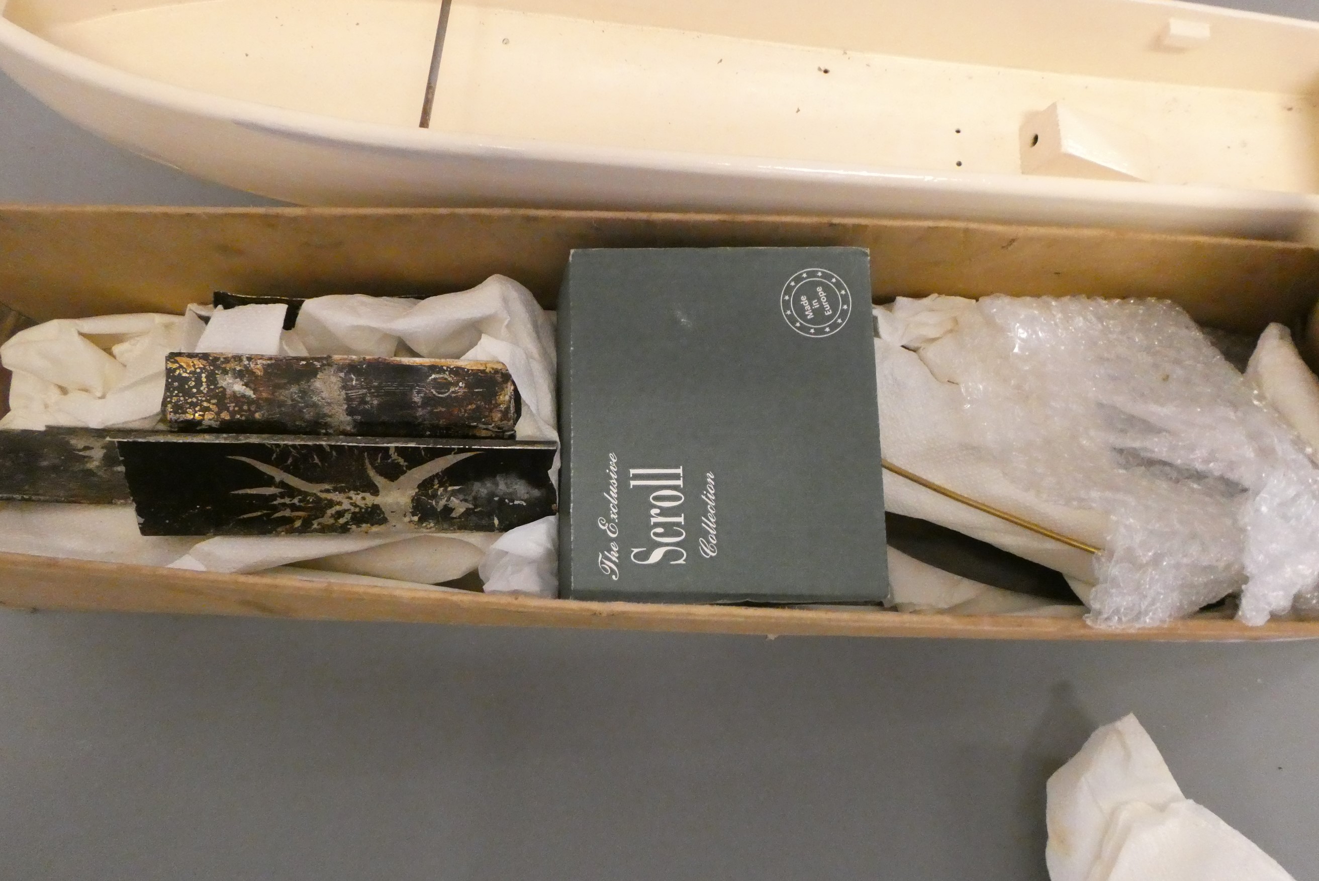 Bowman Seahawk steam boat. This model has been disassembled and the hull has been refurbished Image