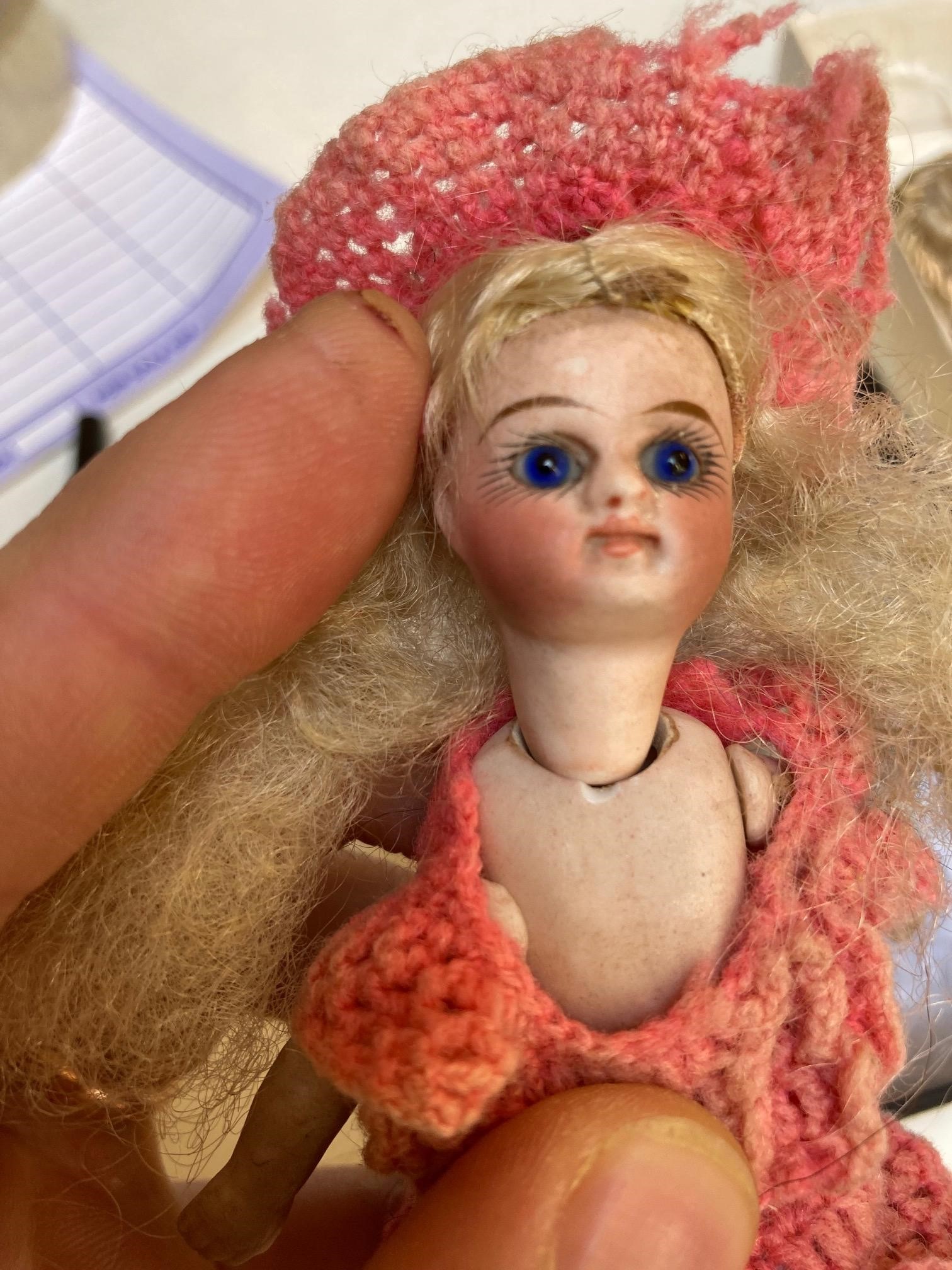 Three all bisque doll's house dolls Image