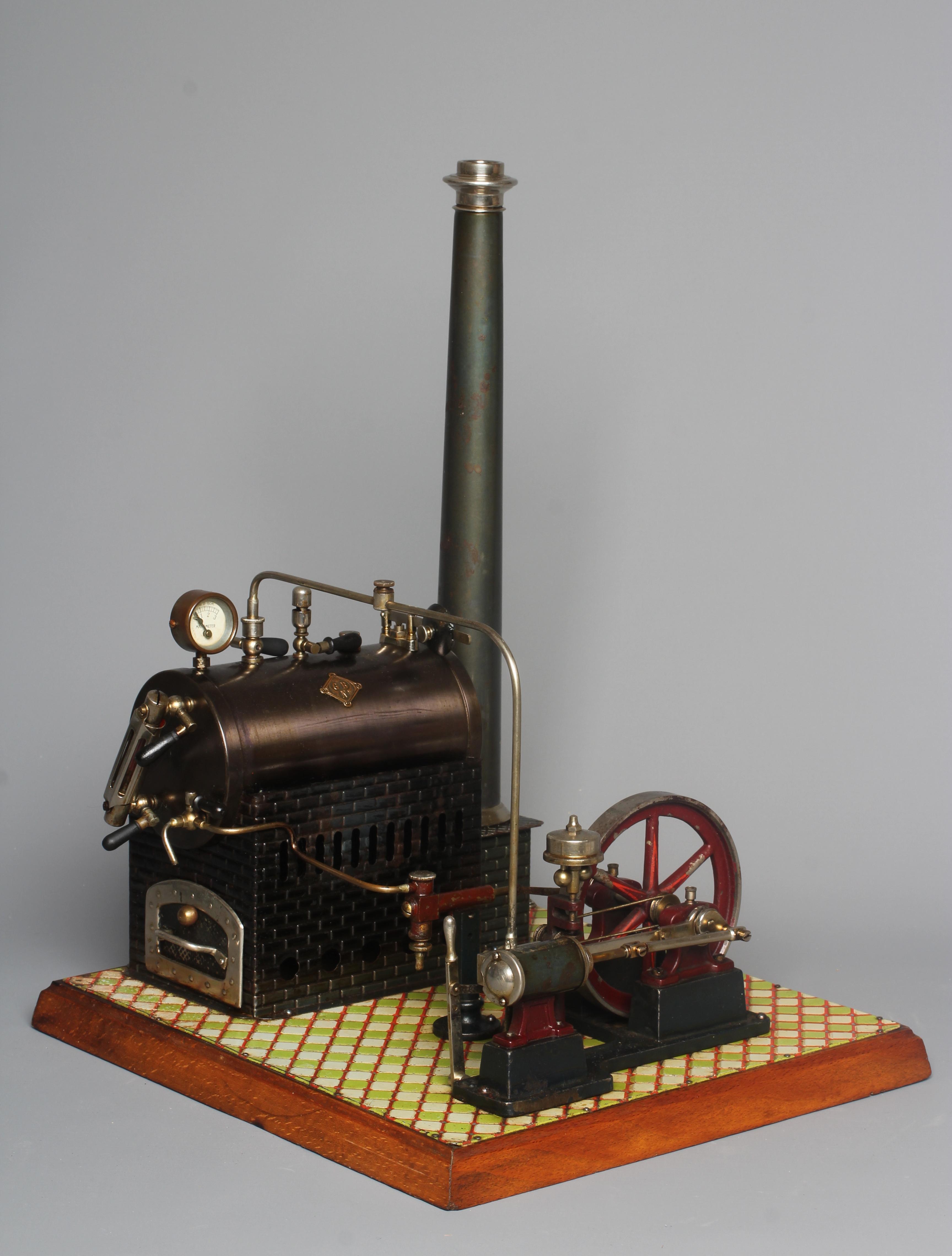 Bing stationary steam engine with blued boiler Image