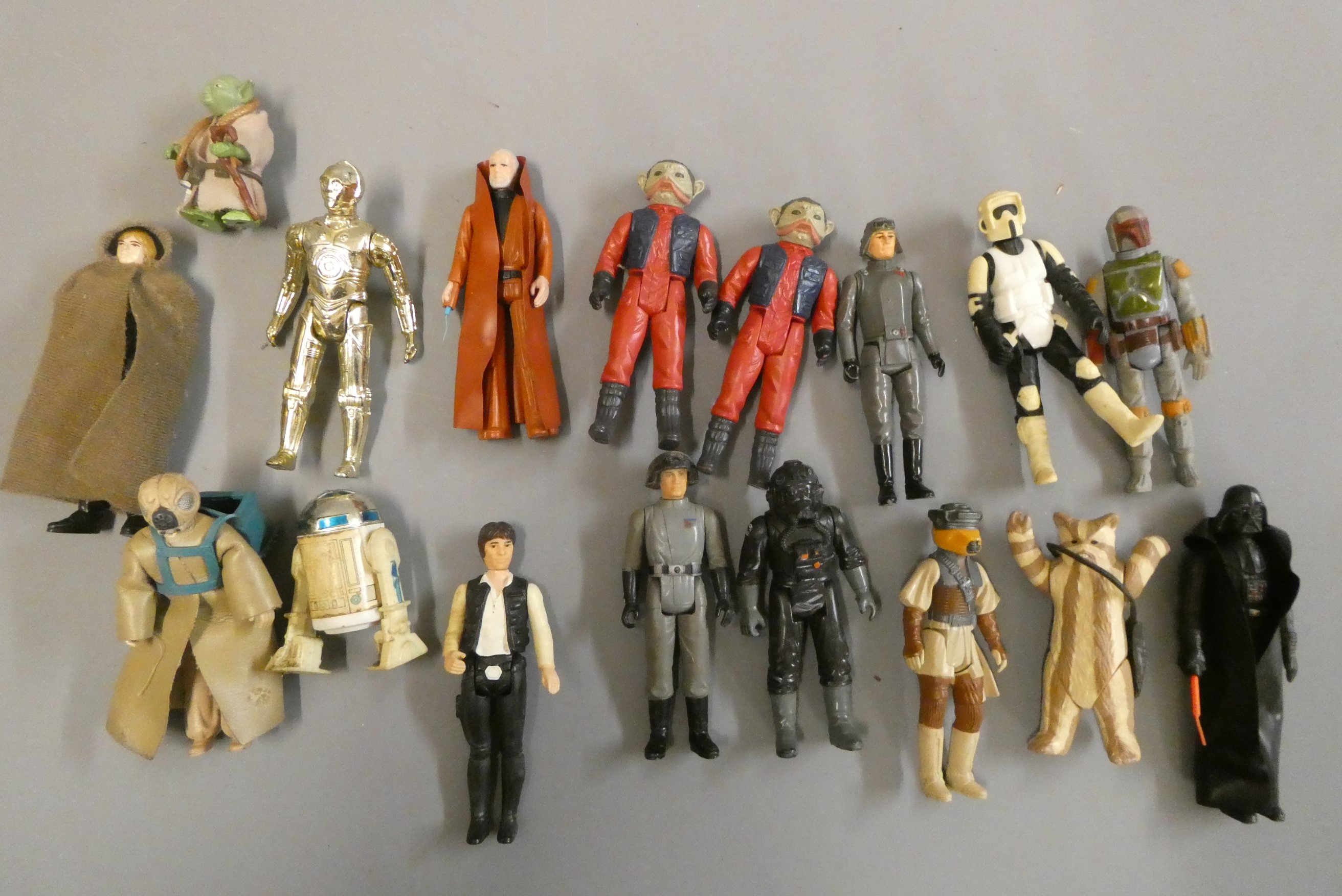 90mm Star Wars figures and Star Wars vehicles, all in playworn condition, fair to poor (Est. plus Image