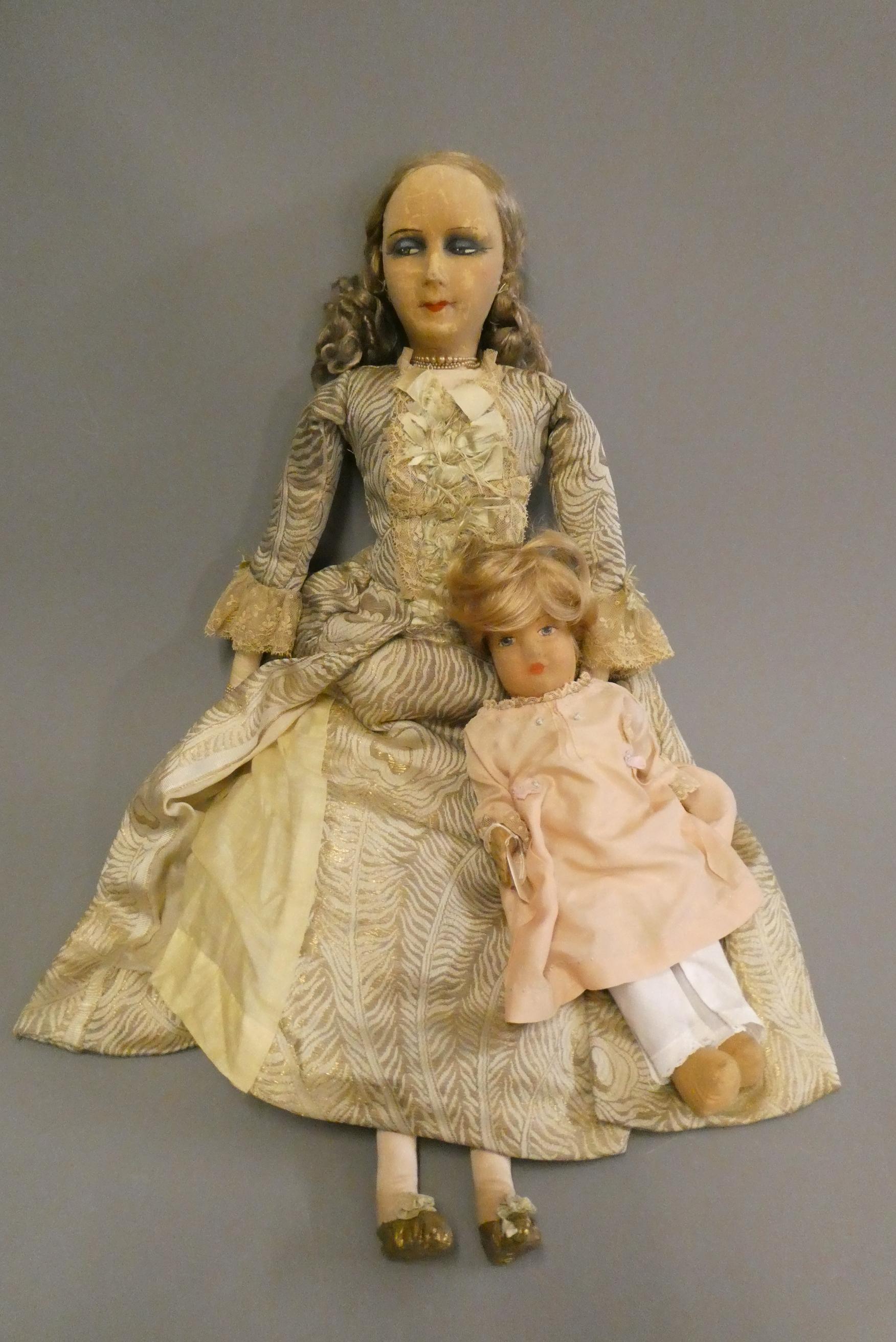 Two vintage felt head dolls Image