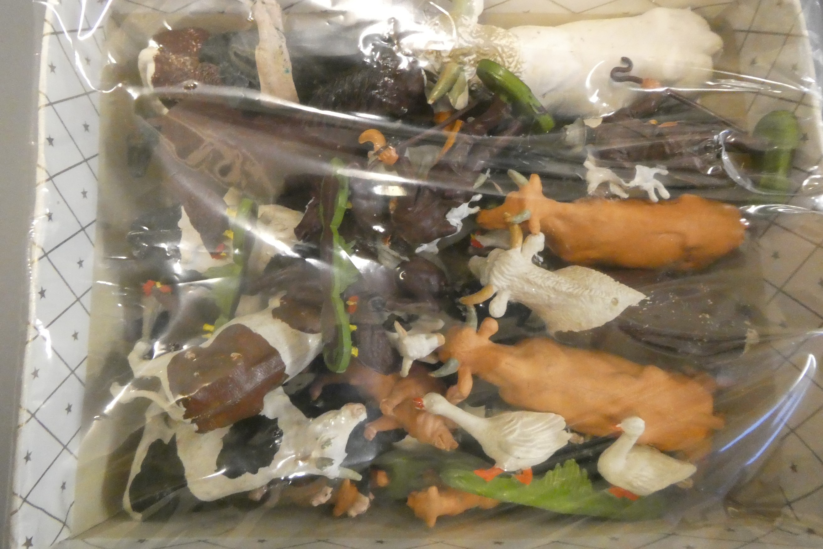 A large quantity of playworn lead farm animals Image