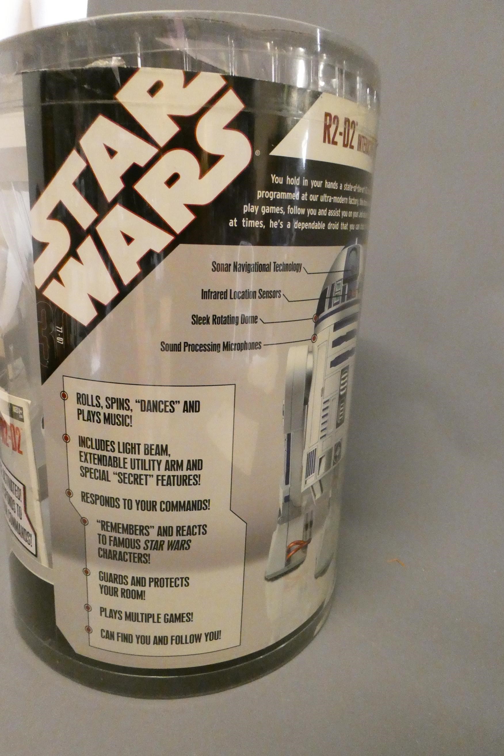 Hasbro Star Wars large scale model of R2D2 robot, unchecked for correct electronic operation, boxed, Image