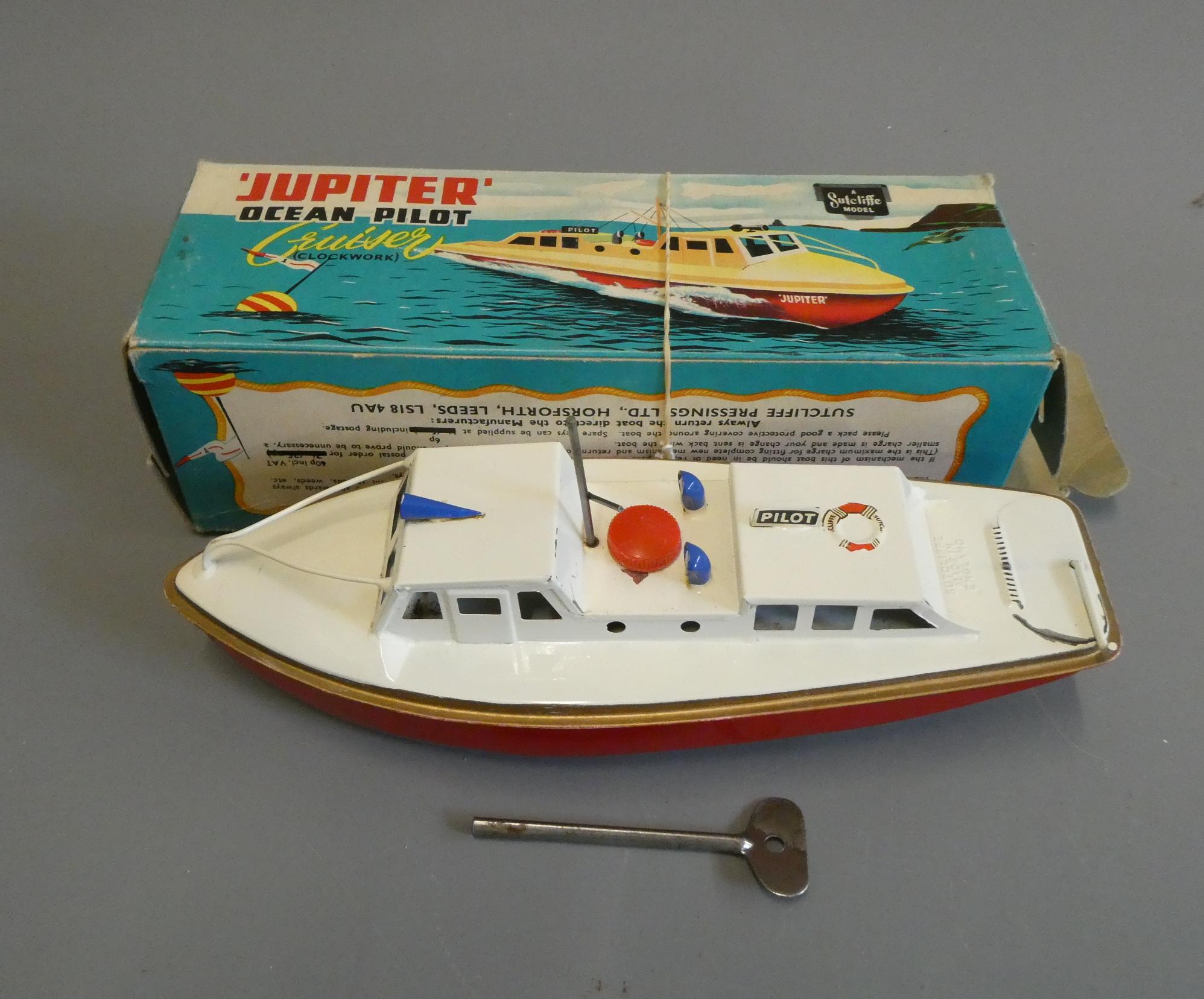 Sutcliffe clockwork Ocean pilot 'Jupiter', box good, model has some minor paint scratches, otherwise Image