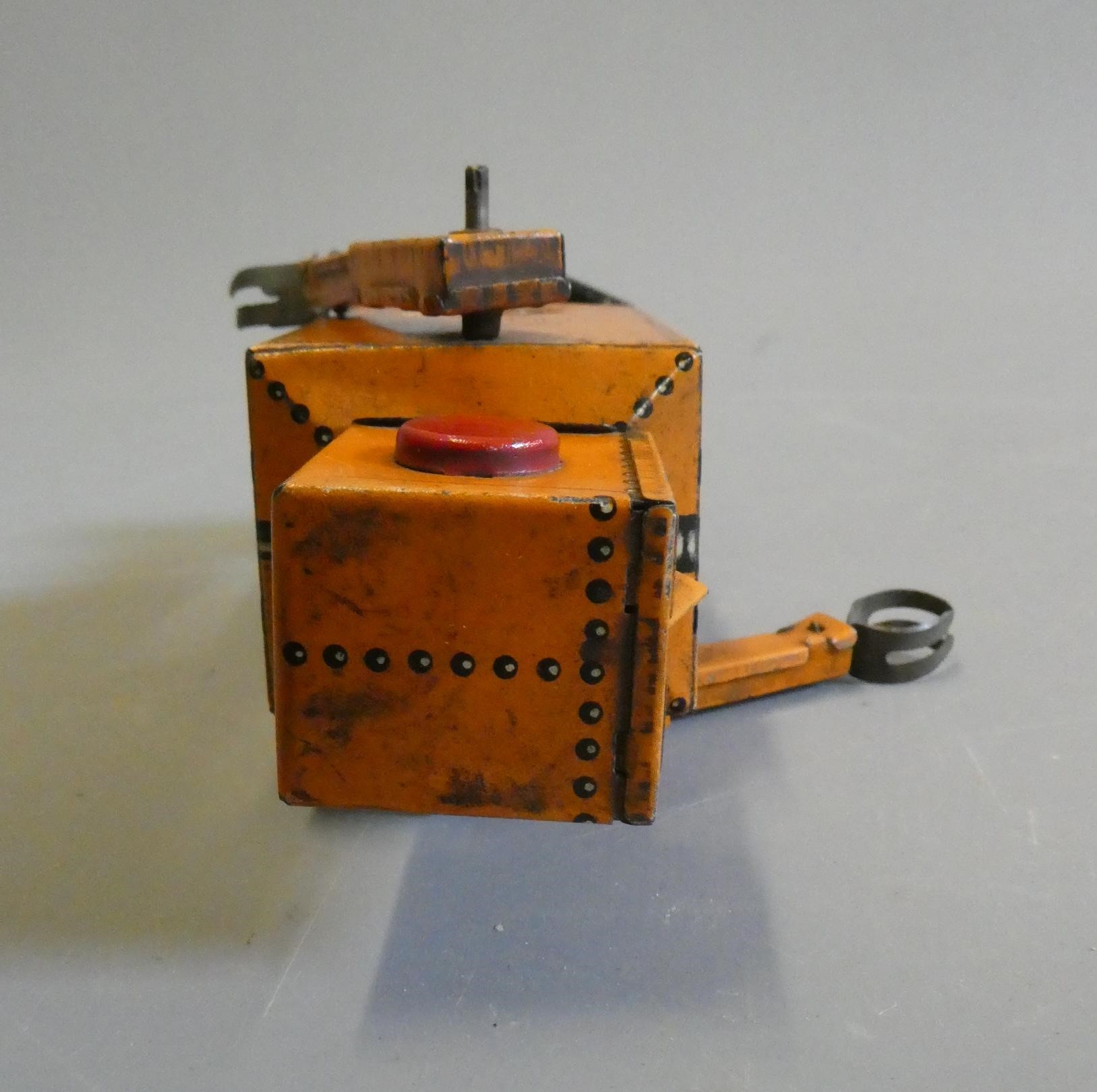 Rare KT toys Japan clockwork robot "Liliput" NP5357 finished in orange with printed detail. Tested Image