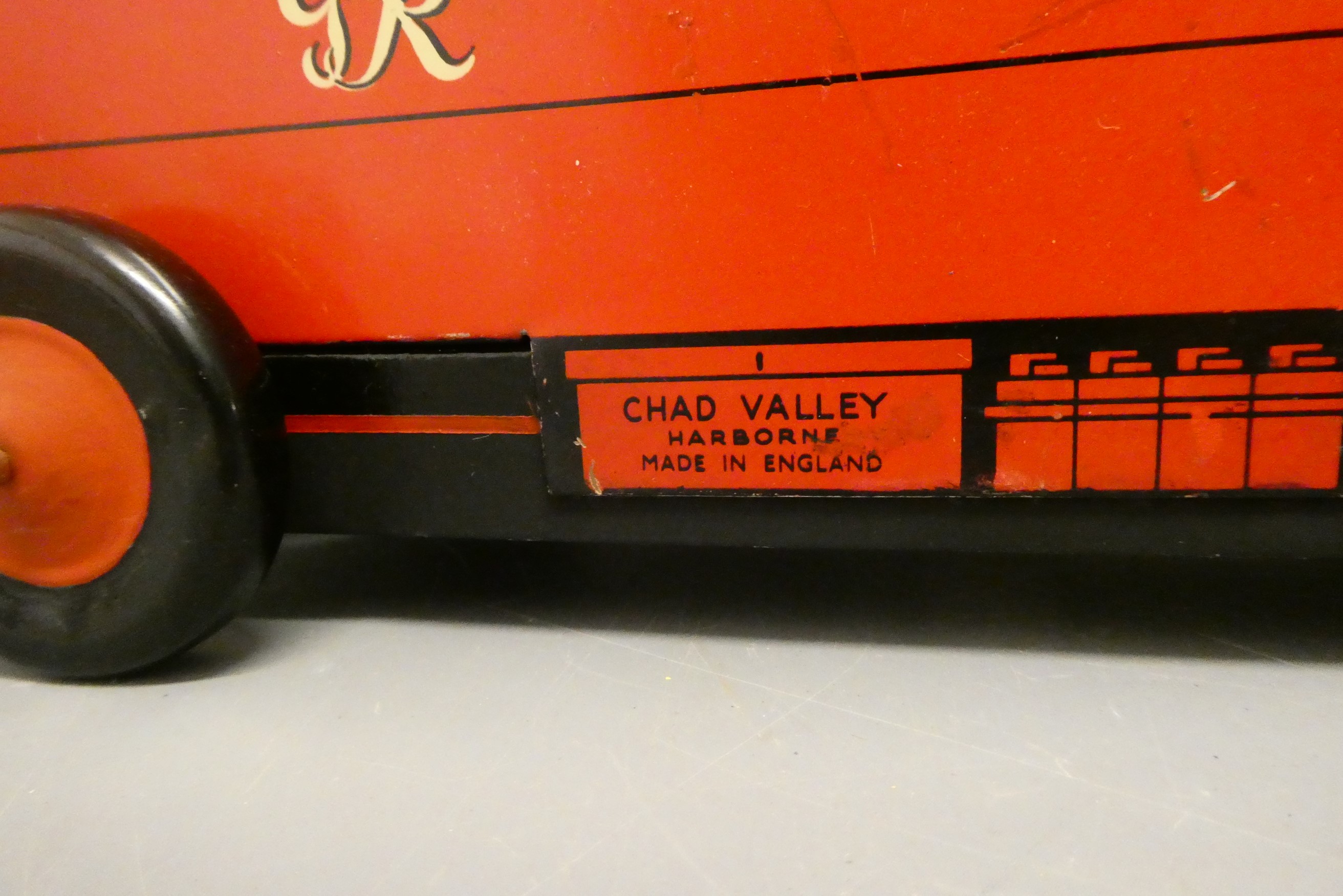 Chad Valley clockwork Royal Mail delivery van G.R.VI post early in the day to one side Image