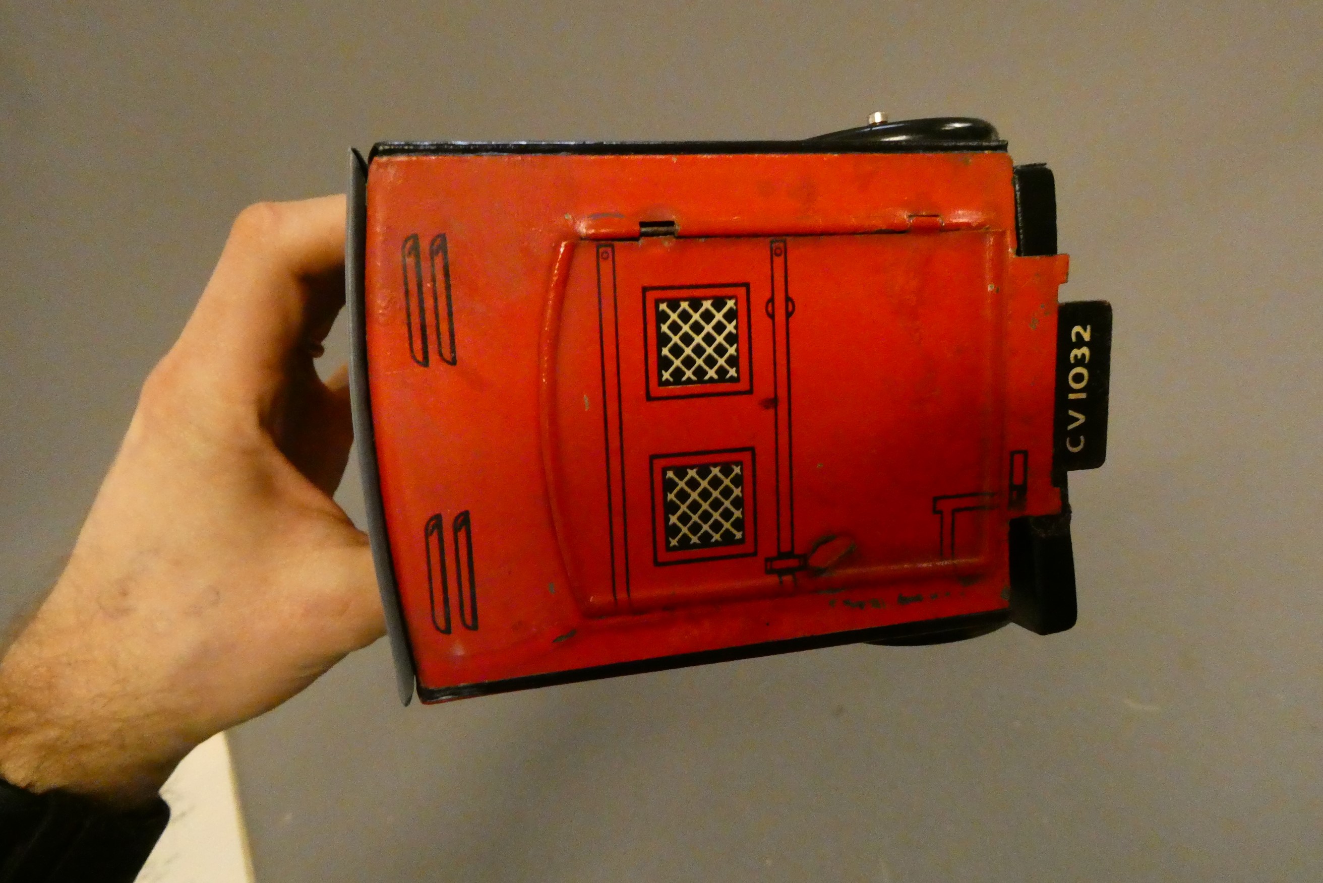 Chad Valley clockwork Royal Mail delivery van G.R.VI post early in the day to one side Image