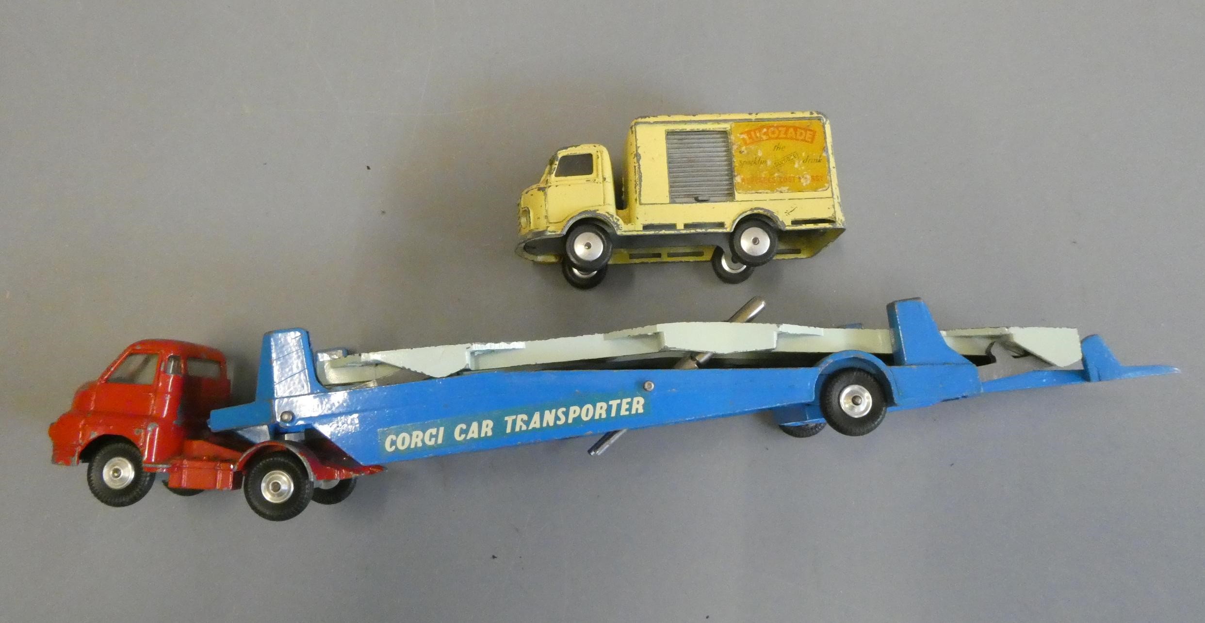 Unboxed playworn diecast vehicles by Dinky, Corgi and Matchbox, most items have paint loss or parts Image