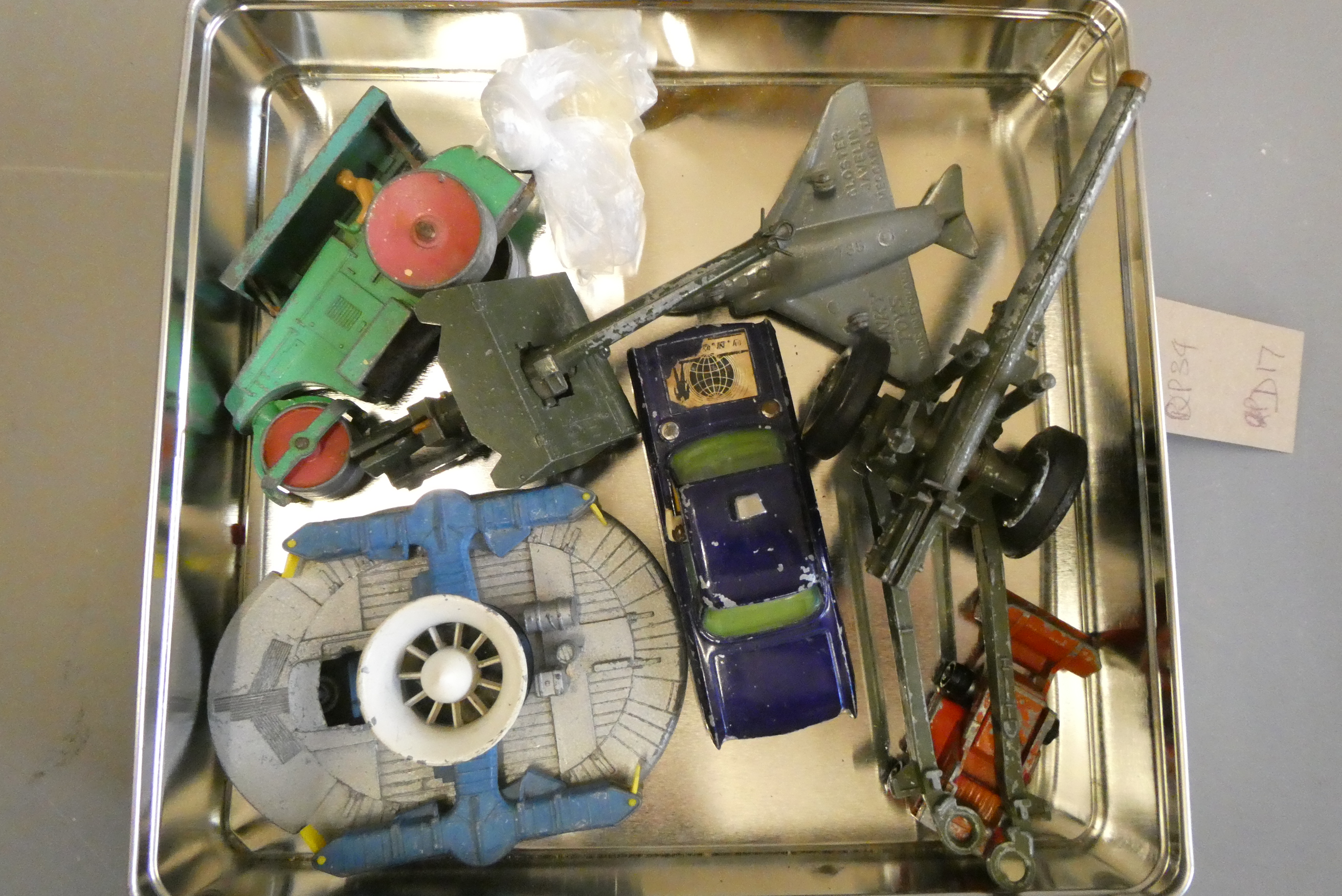 Unboxed playworn diecast models including hovercraft and Corgi Man from Uncle car. Poor (Est. plus Image