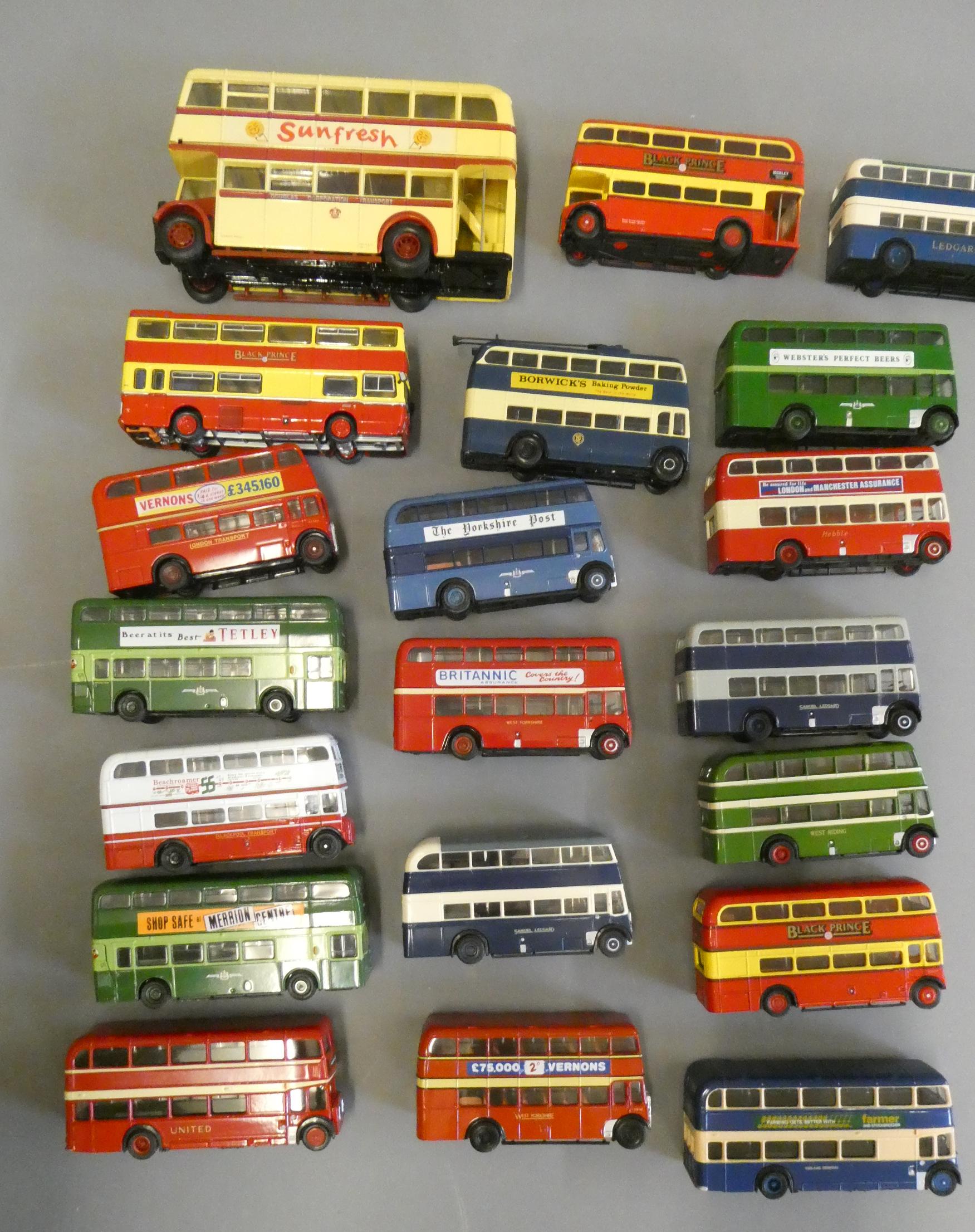 Unboxed diecast bus models by Corgi and others, most models of early bus prototypes. Good to Image