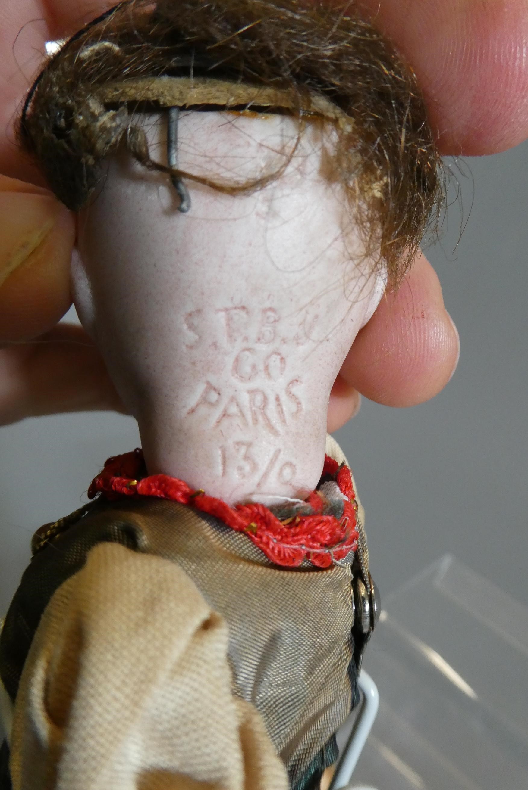 Two small SFBJ bisque socket head dolls Image