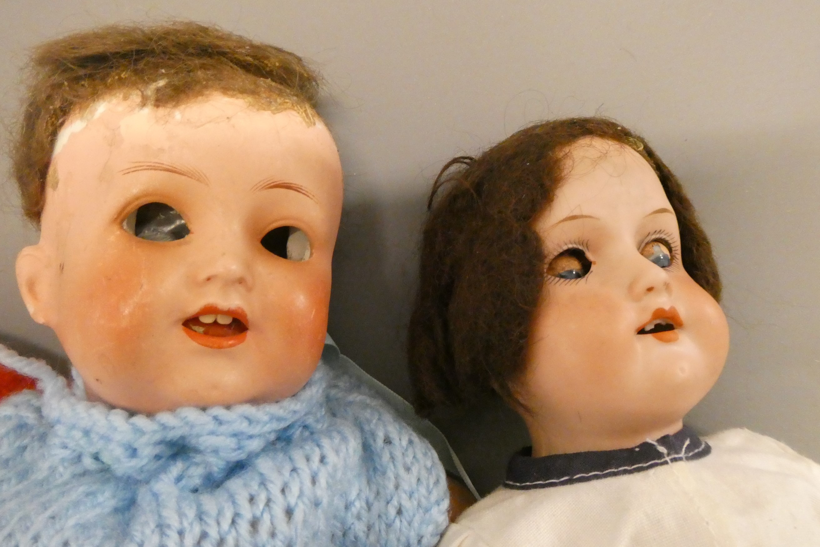 Five bisque head dolls Image