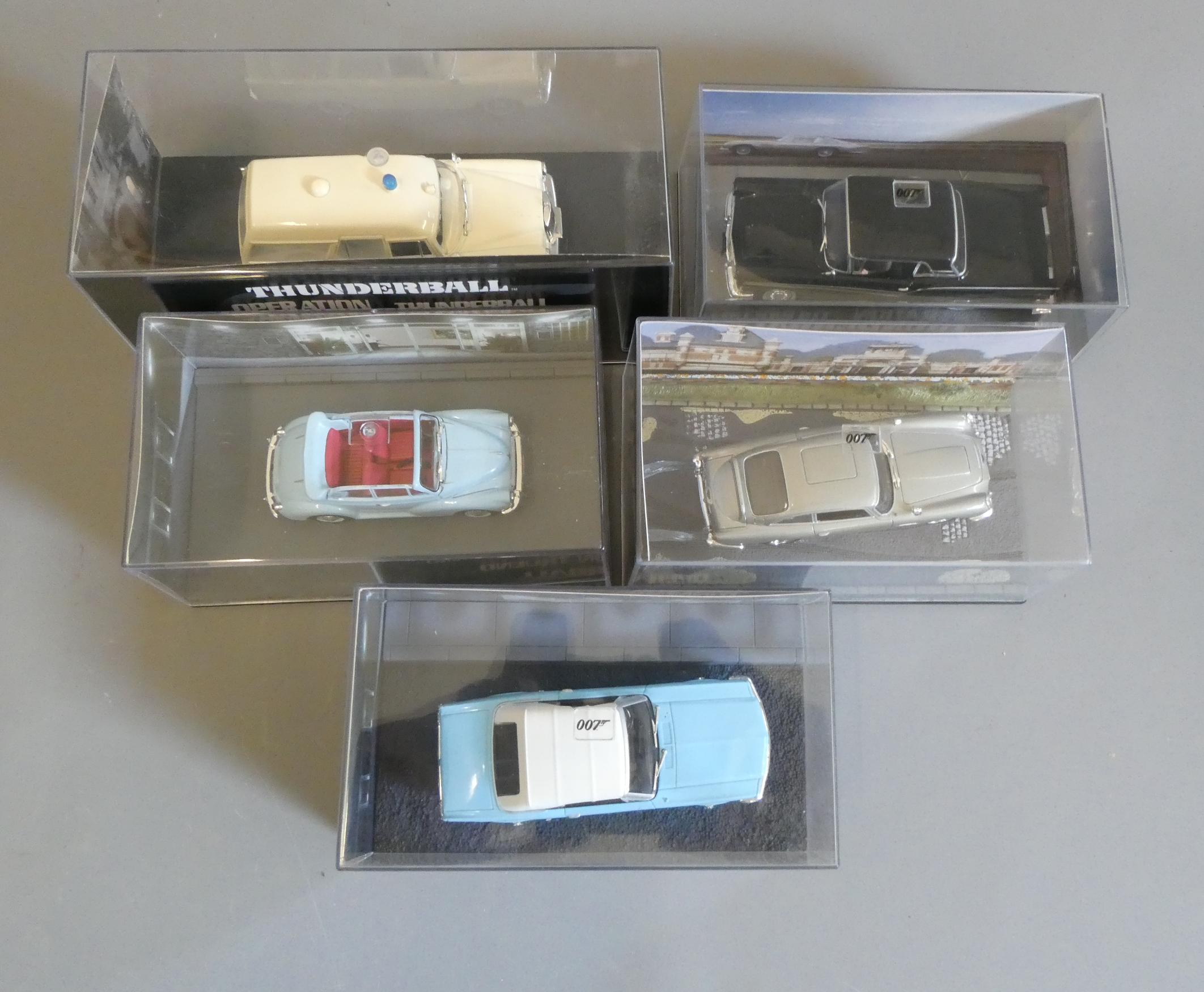 Five Fabbri James Bond Thunderball vehicles comprising Aston Martin DB5 Image