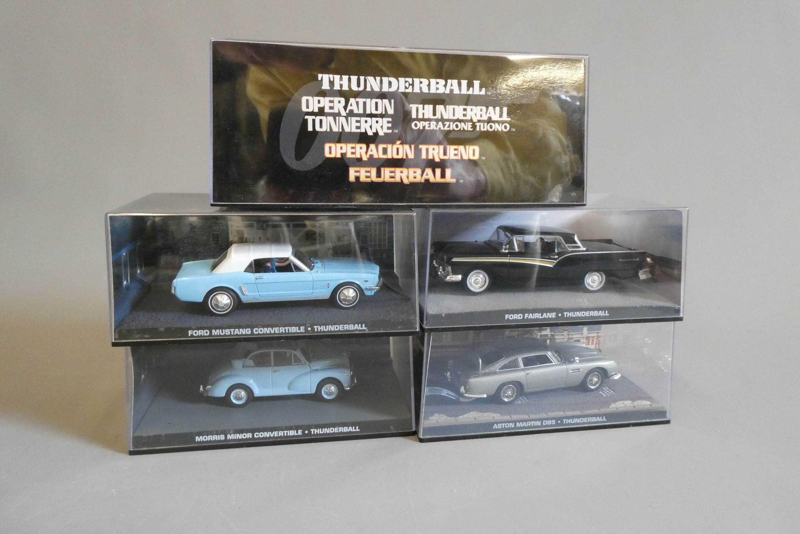 Five Fabbri James Bond Thunderball vehicles comprising Aston Martin DB5 Image