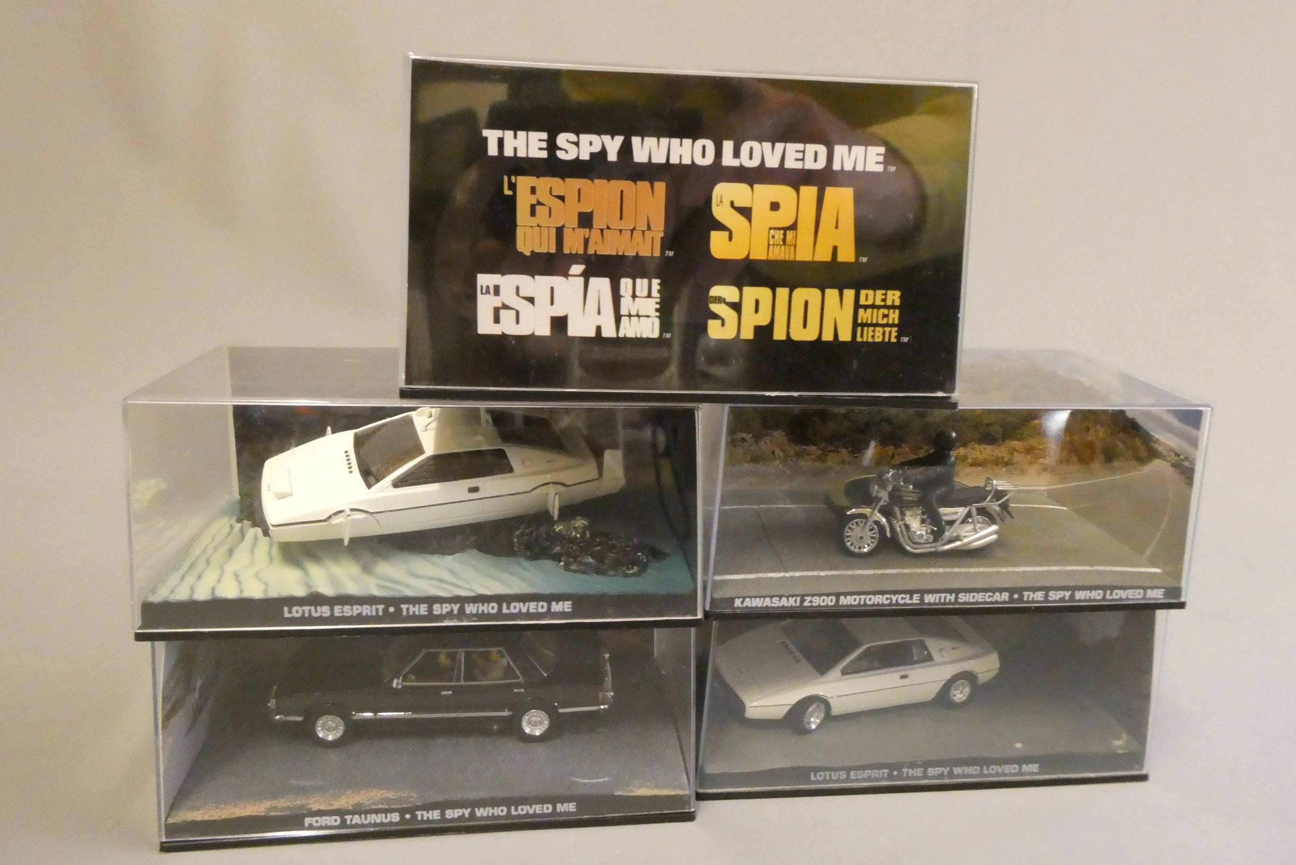 Five Fabbri James Bond and The Spy Who Loved Me vehicles comprising Leyland Sherpa van Image