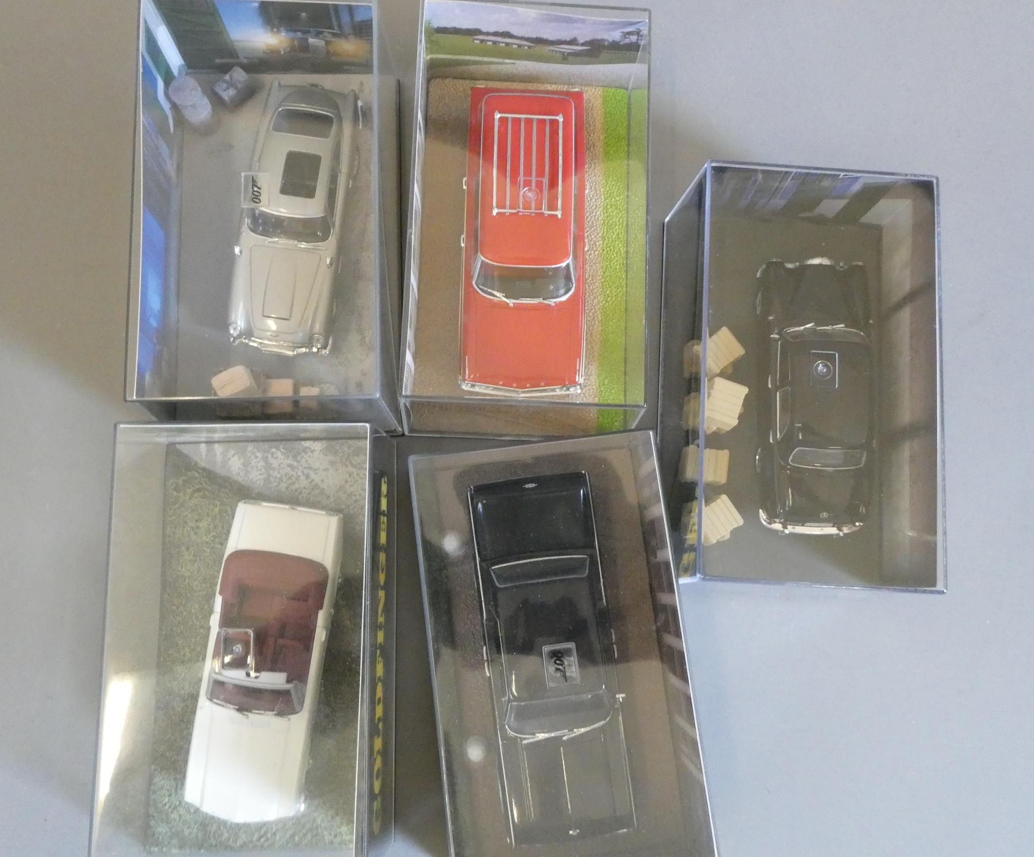 Five Fabbri James Bond Goldfinger vehicles comprising Image