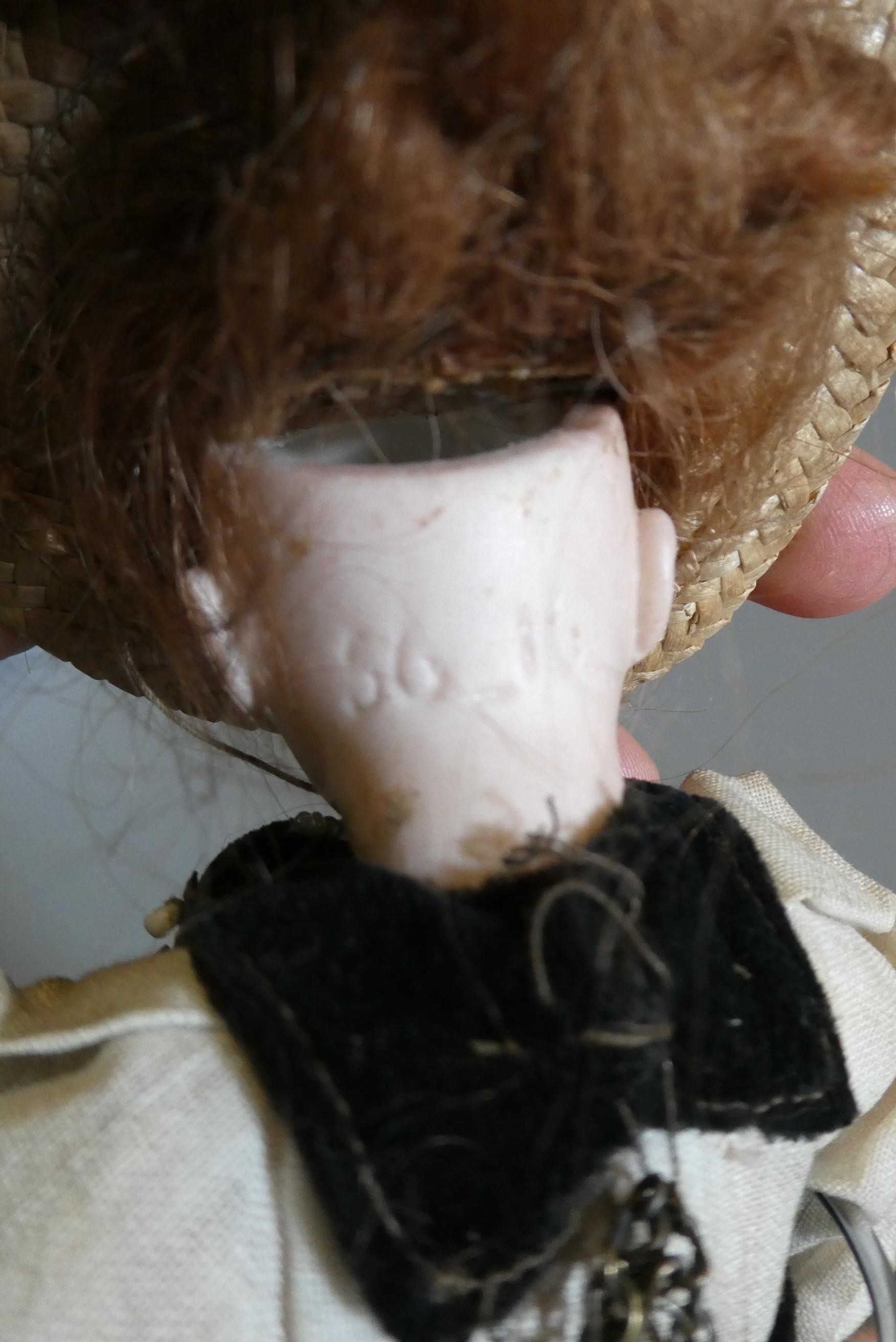 Two small SFBJ bisque socket head dolls Image