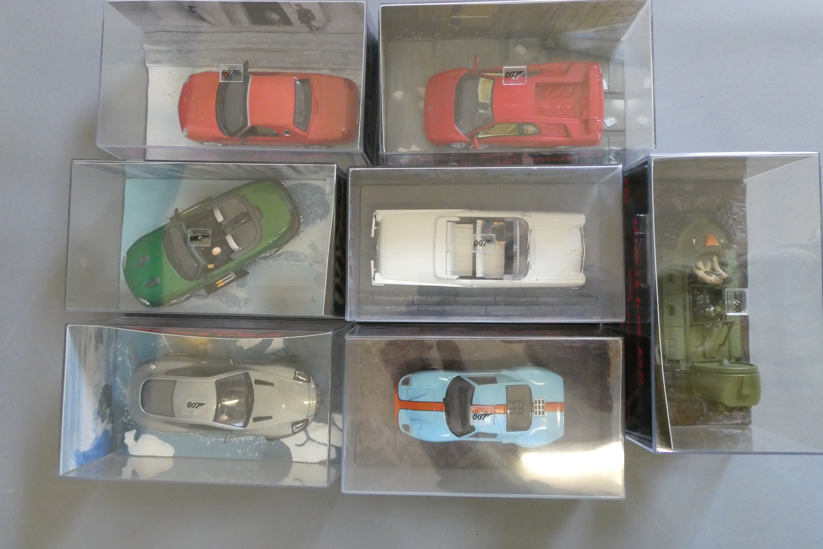 Seven Fabbri James Bond Die Another Day vehicles comprising Jaguar XJR Image