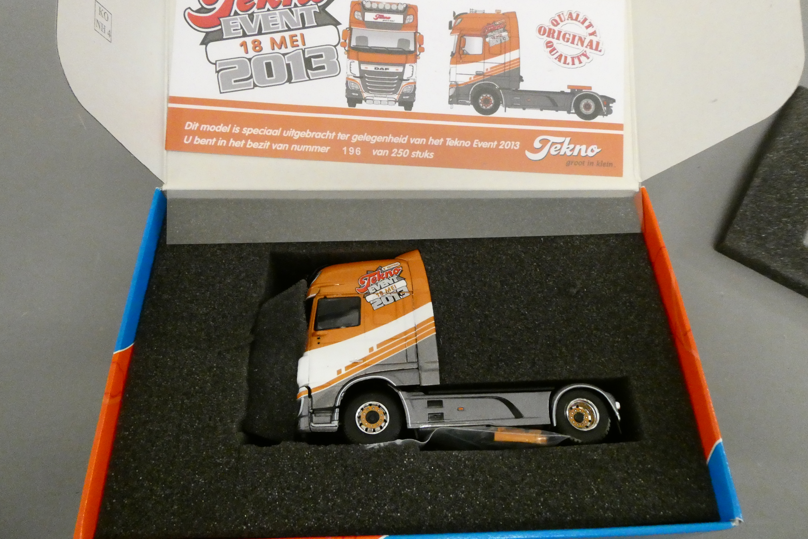 Tekno 1:50 DAF, Tekno DAF 2013 event model, boxed with certificate,196 of 250, excellent (Est. plus Image