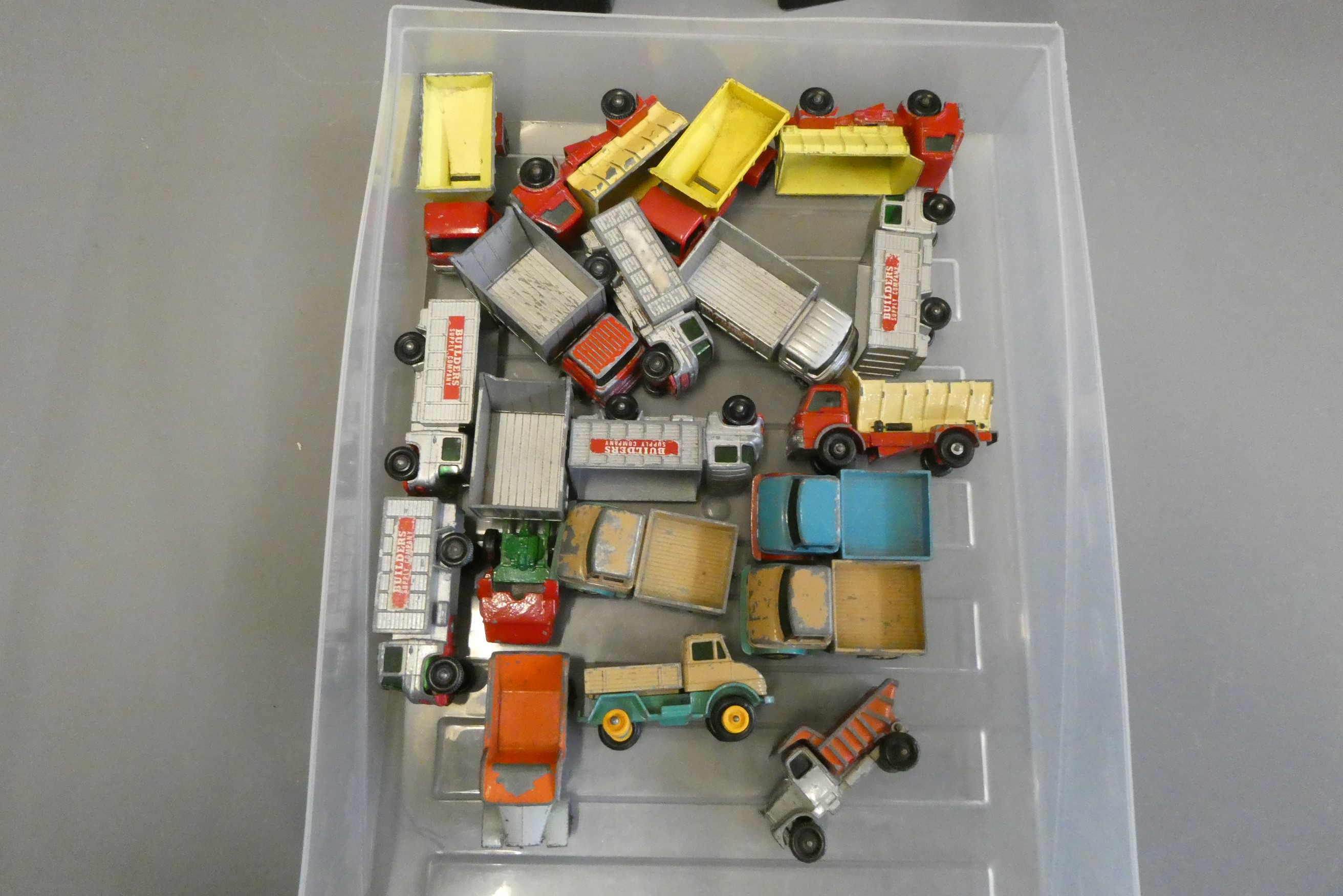 Quantity of playworn Matchbox cars, most items have paint missing, overpainting or damage, poor Image