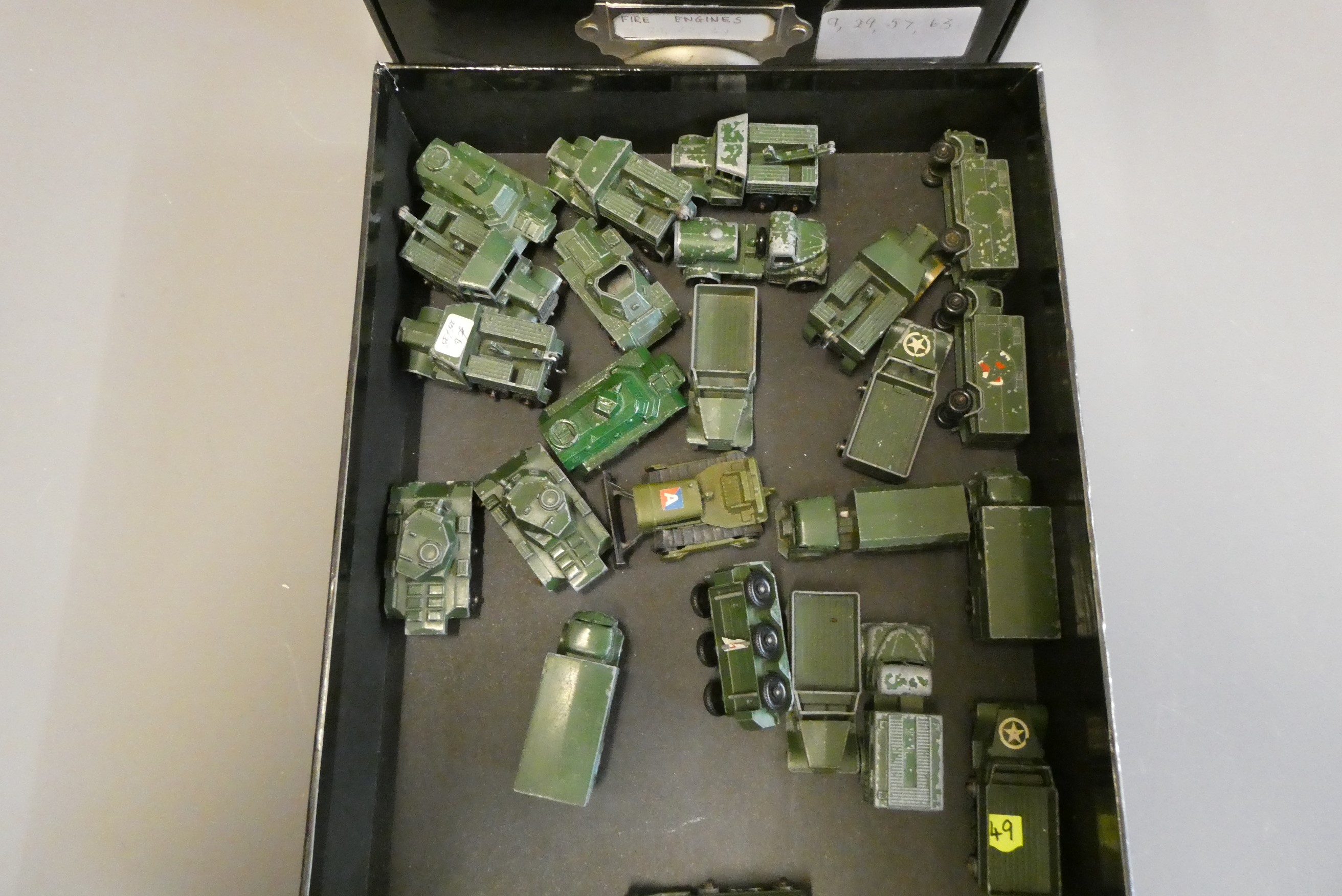 Quantity of playworn Matchbox cars, most items have paint missing, overpainting or damage, poor Image