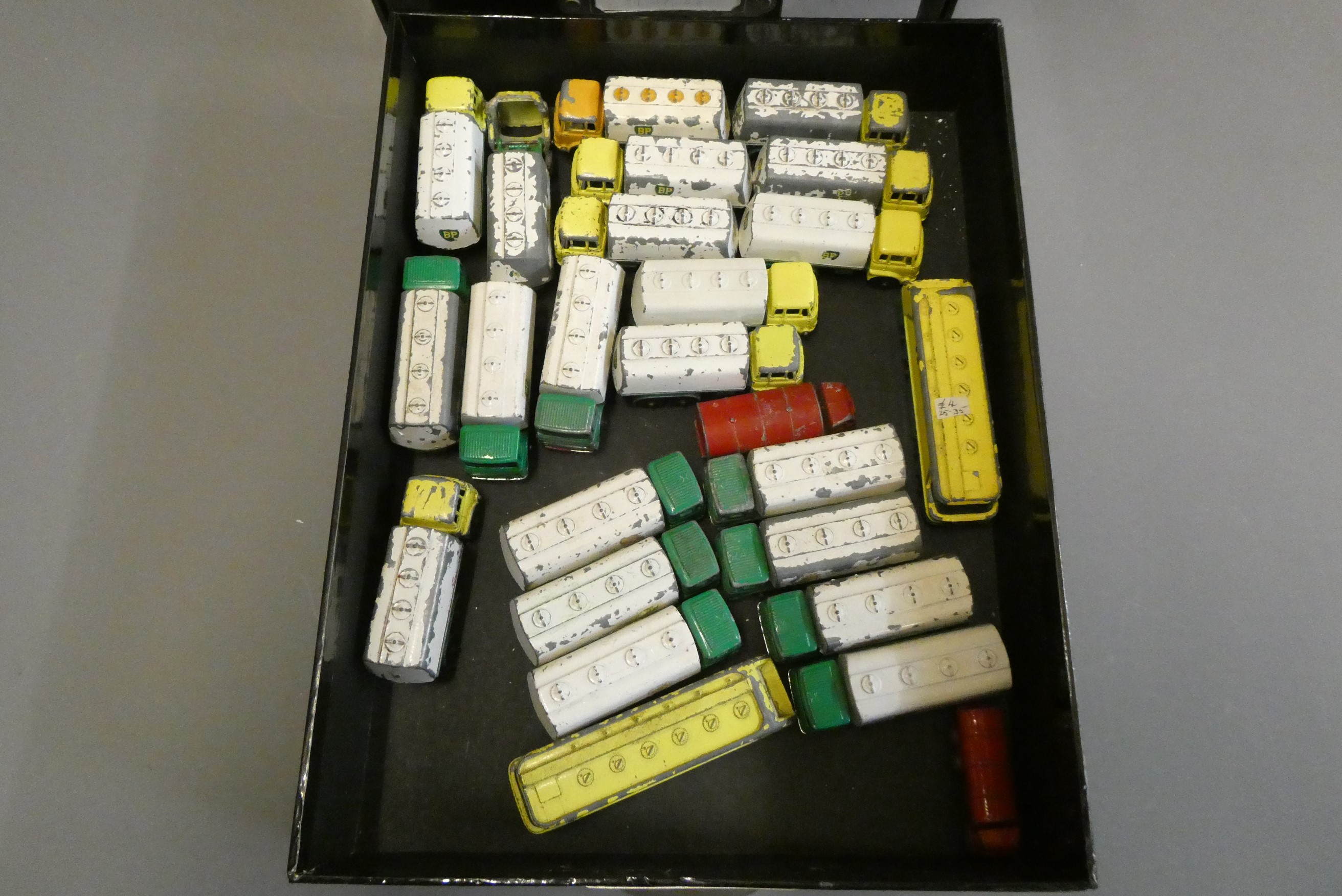 Quantity of playworn Matchbox cars, most items have paint missing, overpainting or damage, poor Image