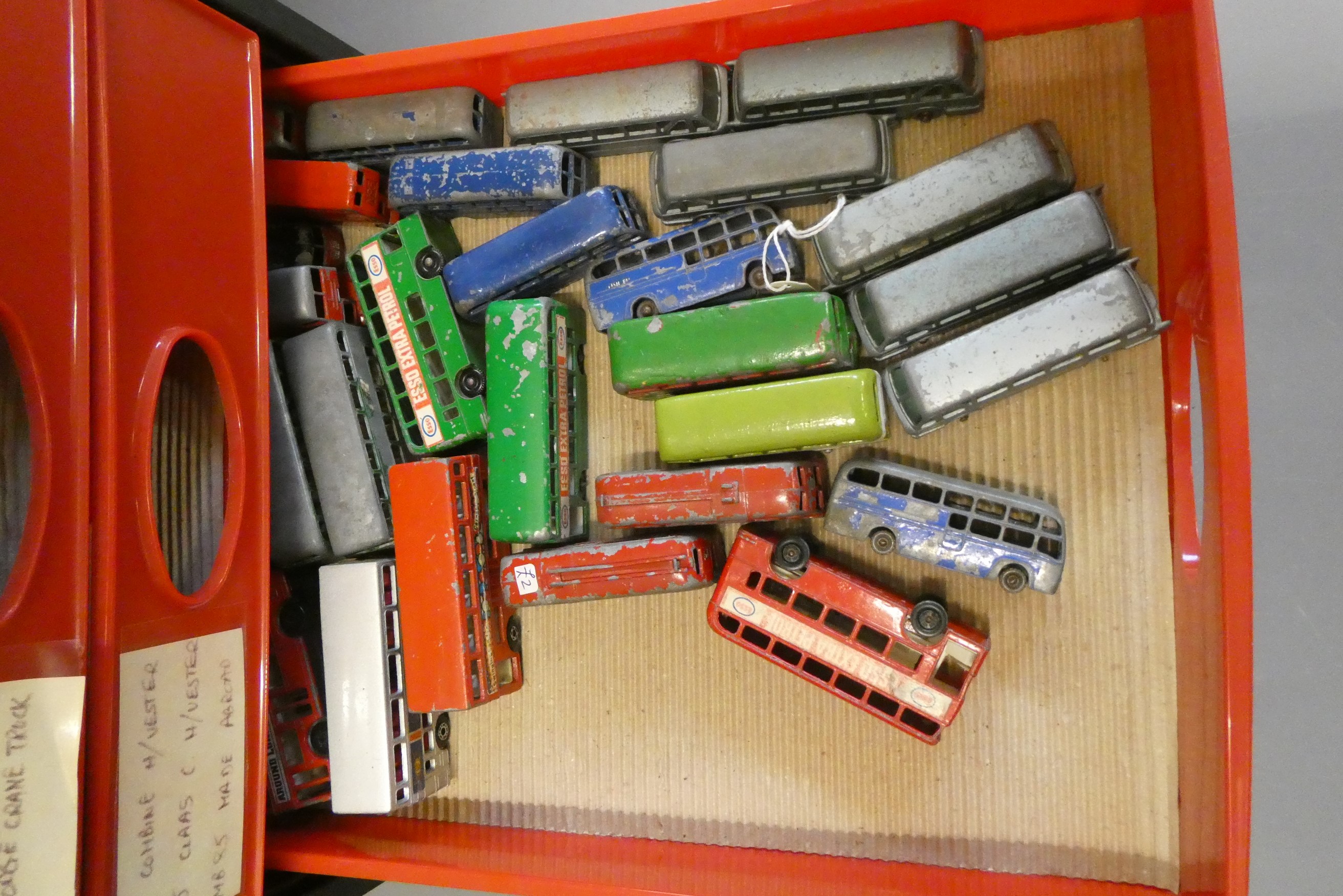 Quantity of playworn Matchbox cars, most items have paint missing, overpainting or damage, poor Image