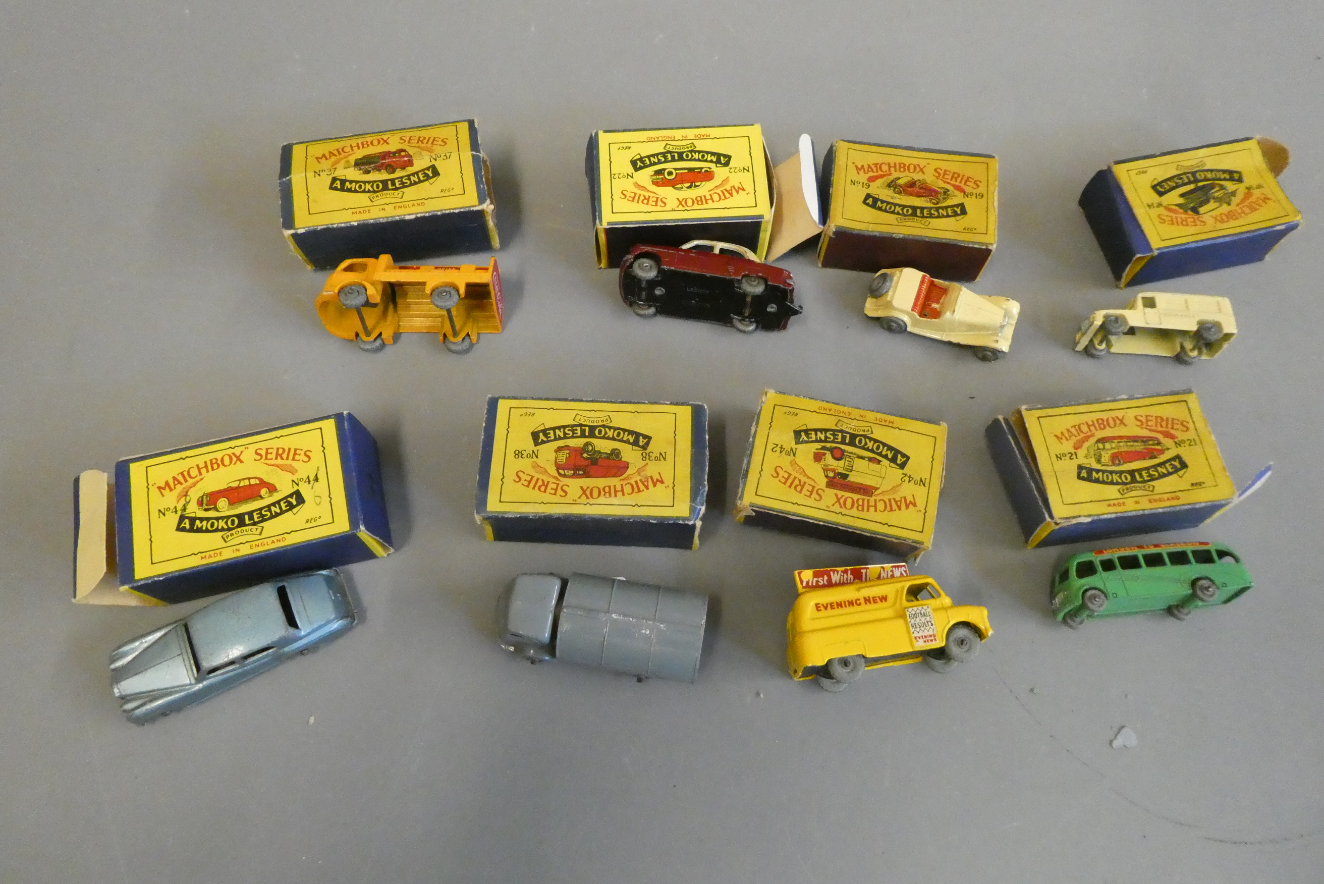 Eight Matchbox Moko vehicles comprising 14 ambulance Image