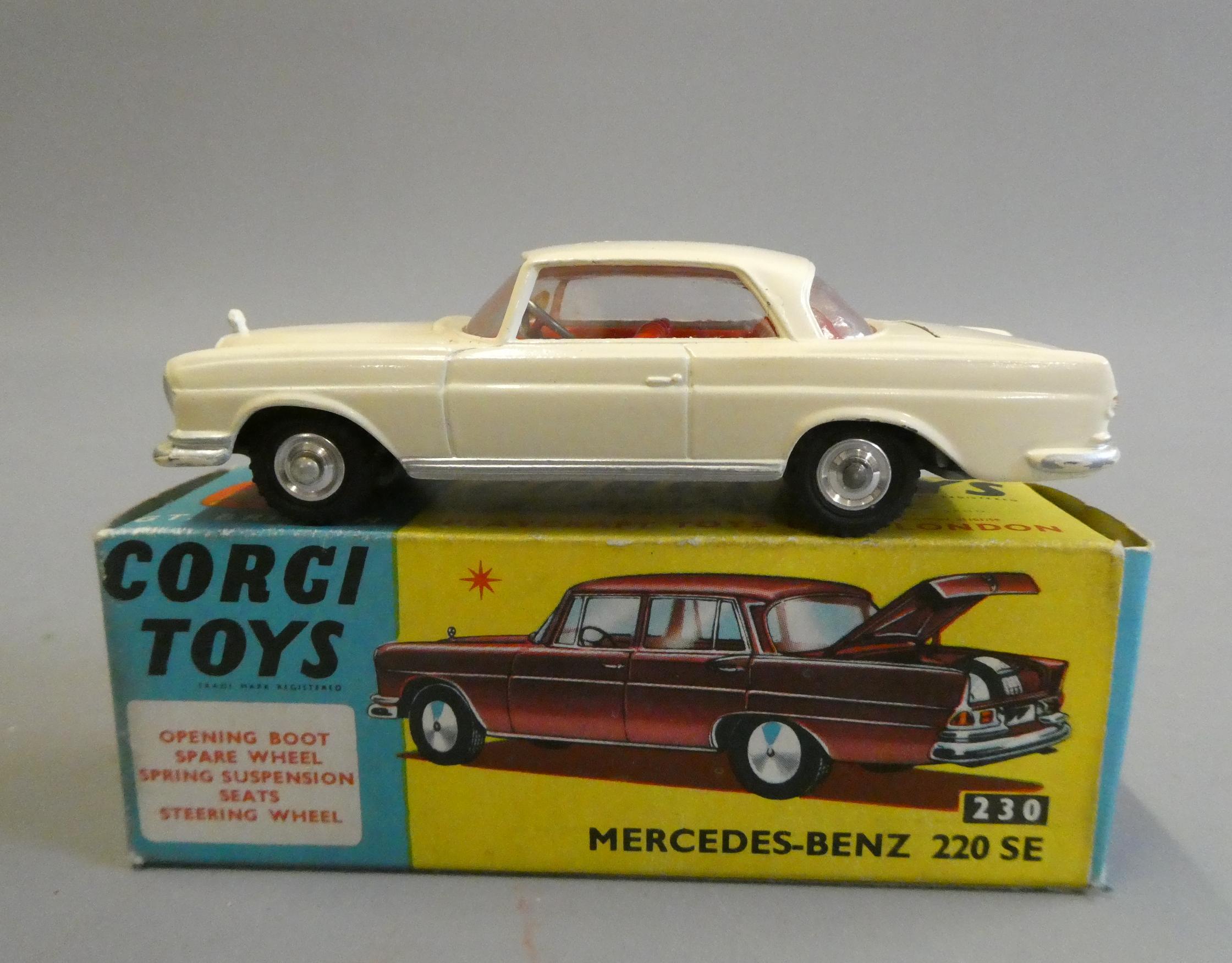 Corgi 230 Mercedes Benz 220 SE finished in cream with red interior, boxed, excellent (Est. plus 24% Image