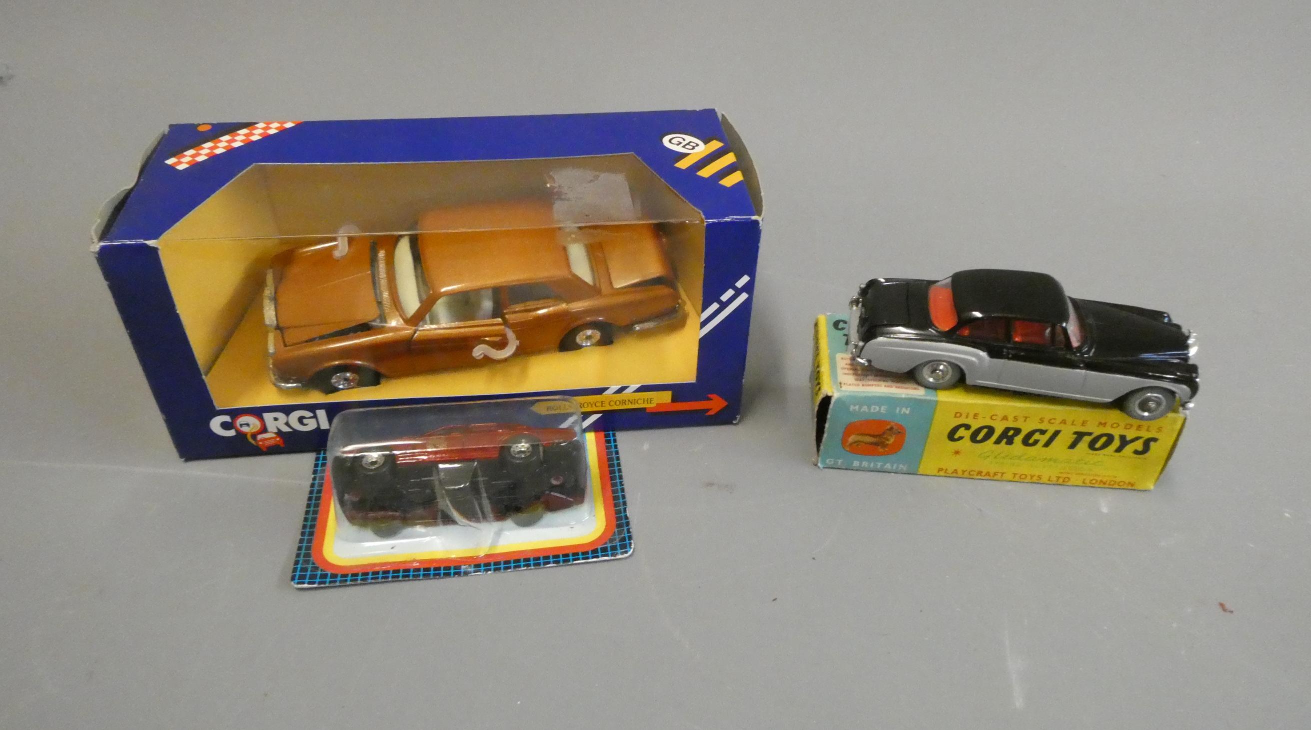 Corgi 224 Bentley Continental, boxed, excellent and a Rolls Royce Corniche and Matchbox Rolls Royce, Image