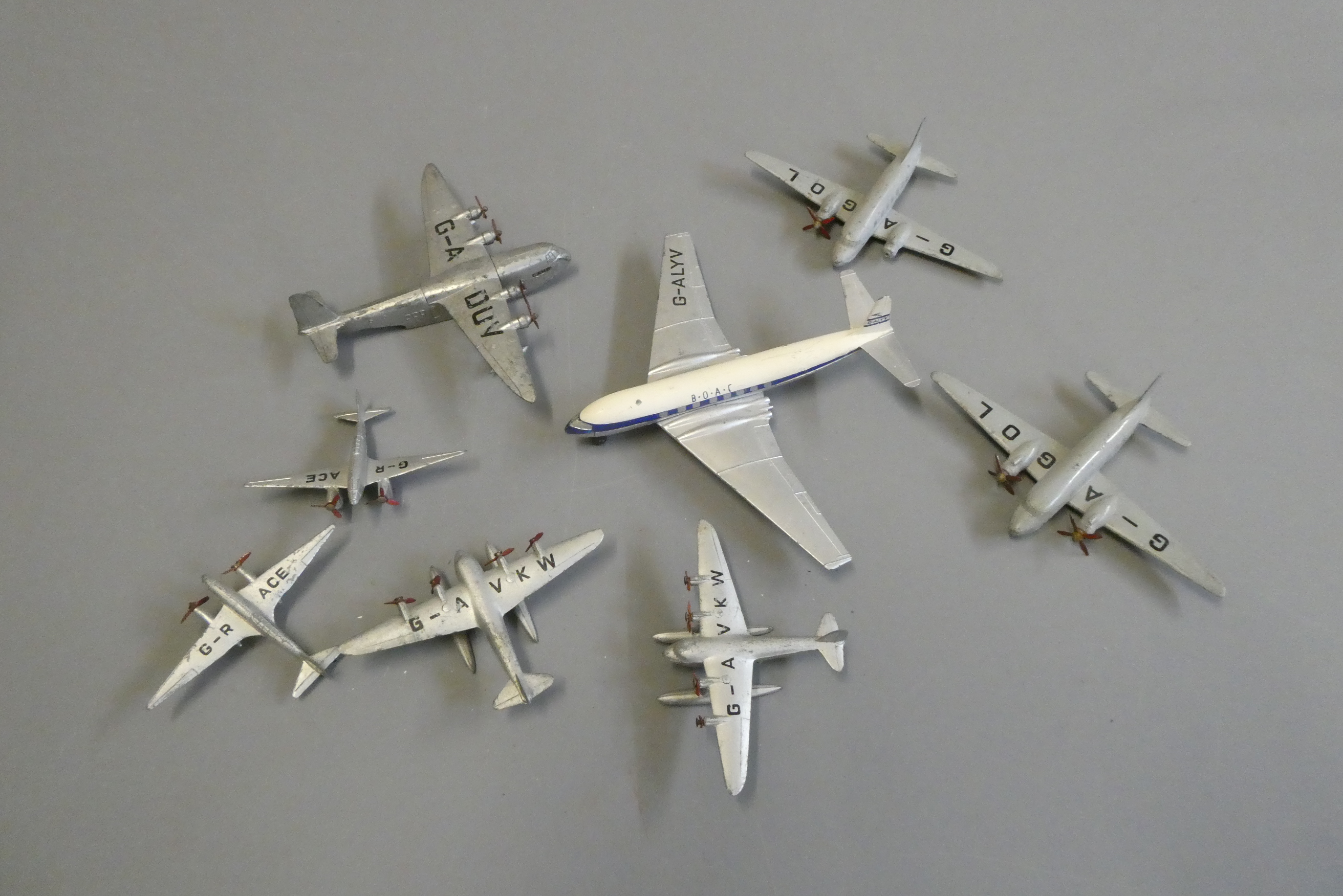 Unboxed Dinky Toys aircraft including Viking passenger plane Image