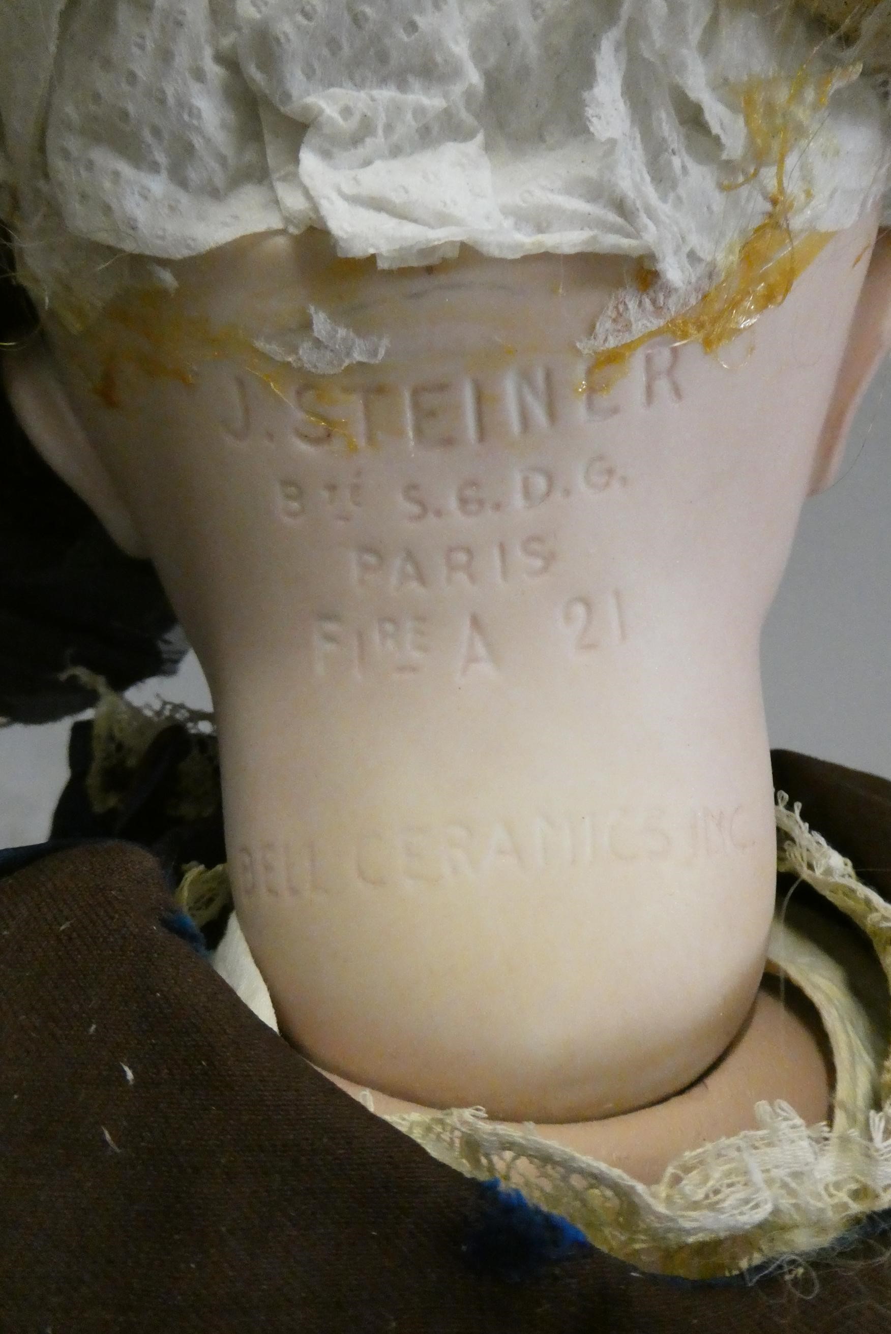 A reproduction Jules Nicholas Steiner bisque socket head doll Image