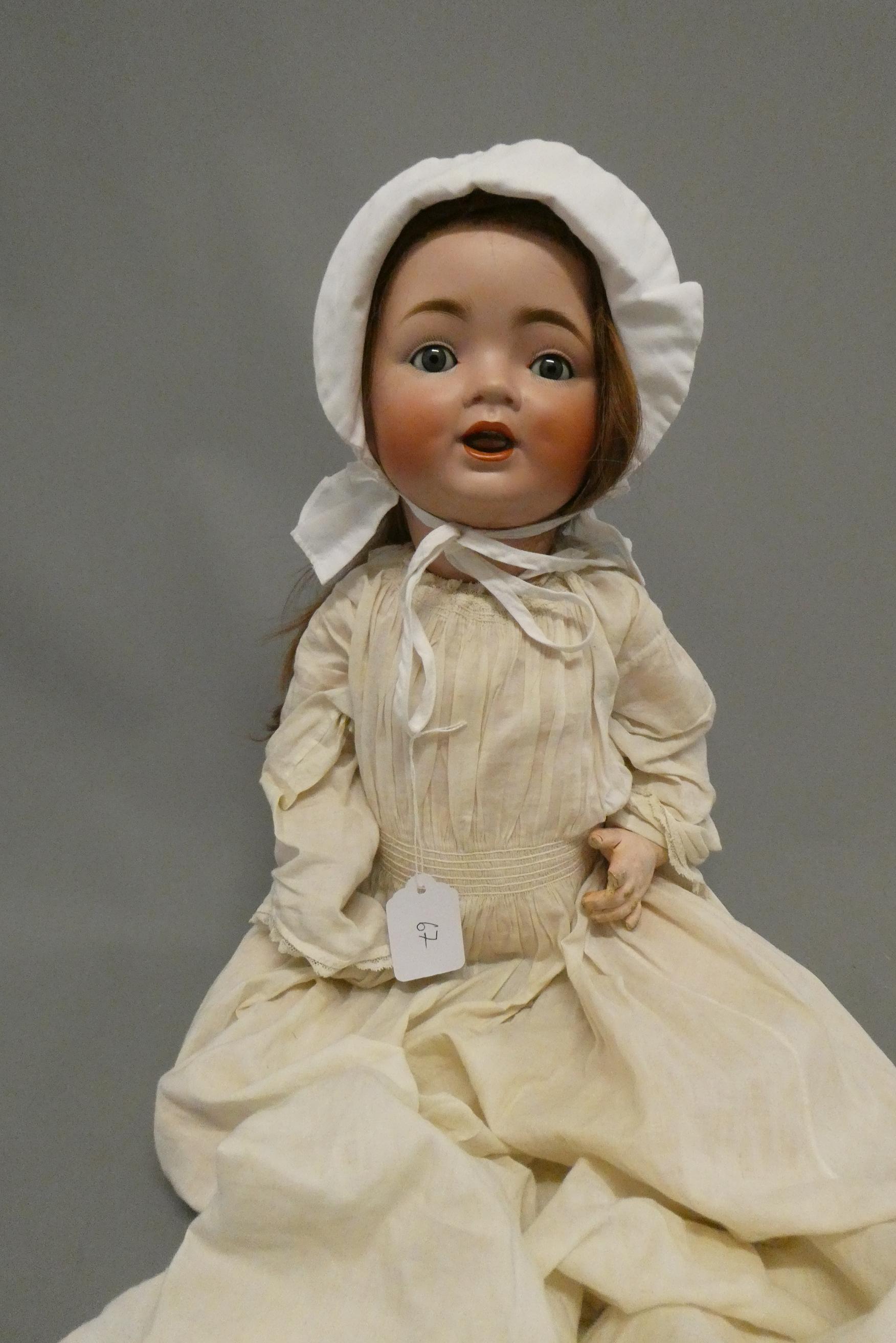A Catterfelder Puppenfabrik bisque socket head character doll Image