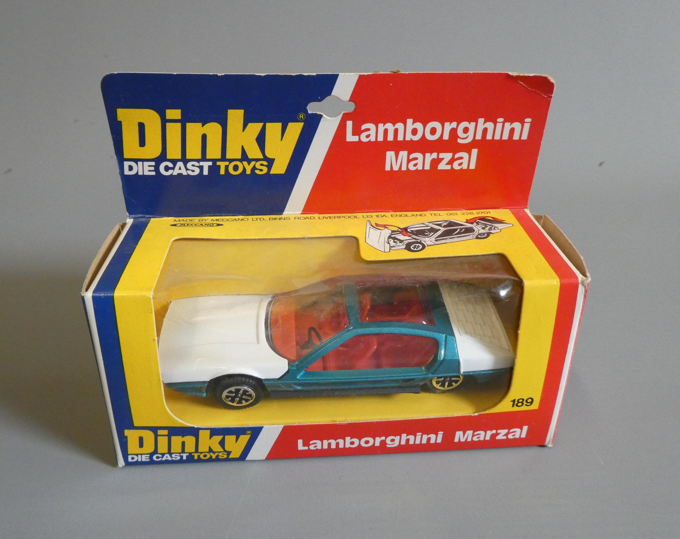 Dinky 189 Lamborghini Marzel in display box, box and model excellent (Est. plus 24% buyer's premium Image