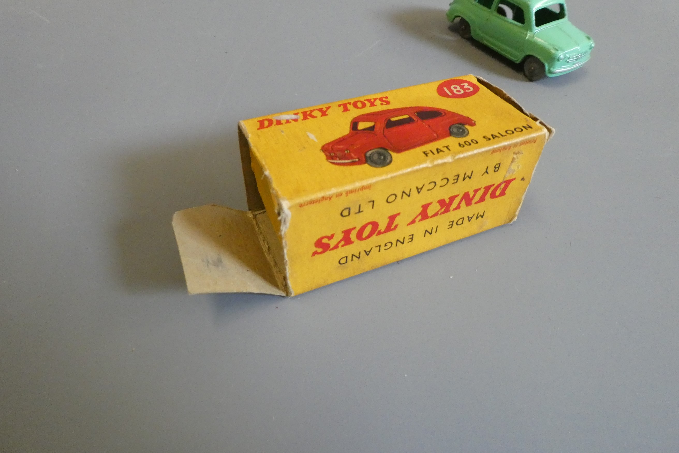 Dinky 183 Fiat 600 and 490 Milk van, boxes fair, models excellent (Est. plus 24% buyer's premium Image