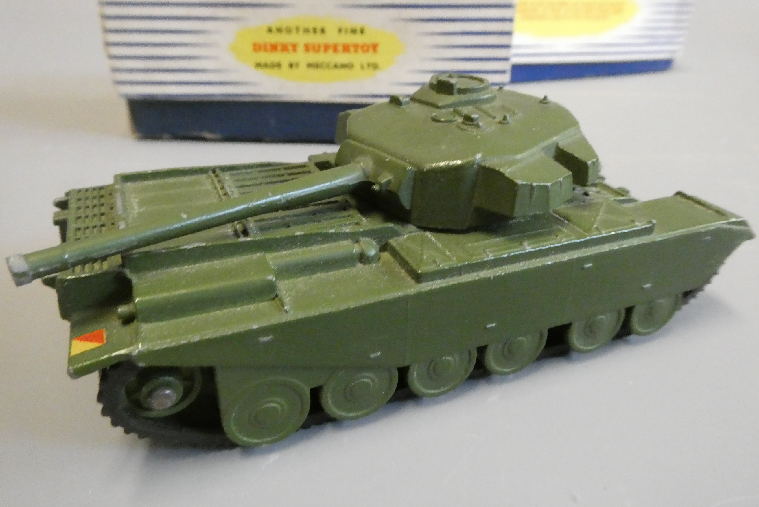 Dinky 310 Farm tractor and Hay rake, box fair, model excellent and 651 Centurion Tank, turret loose, Image
