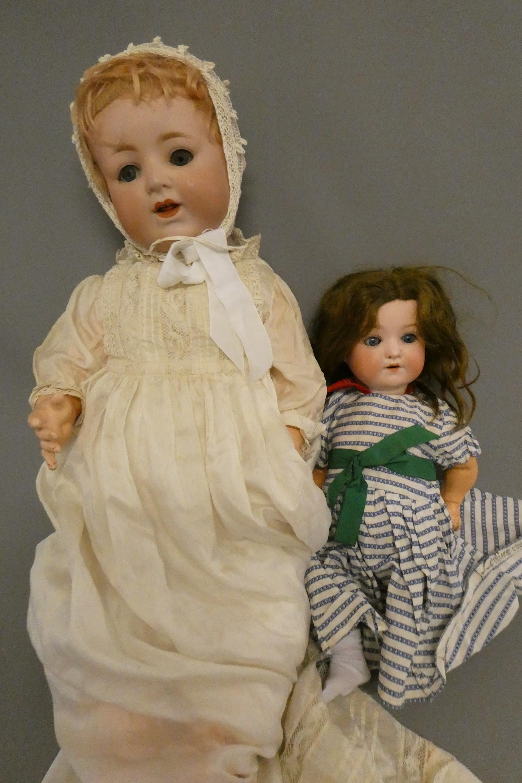 Two German bisque socket head dolls Image