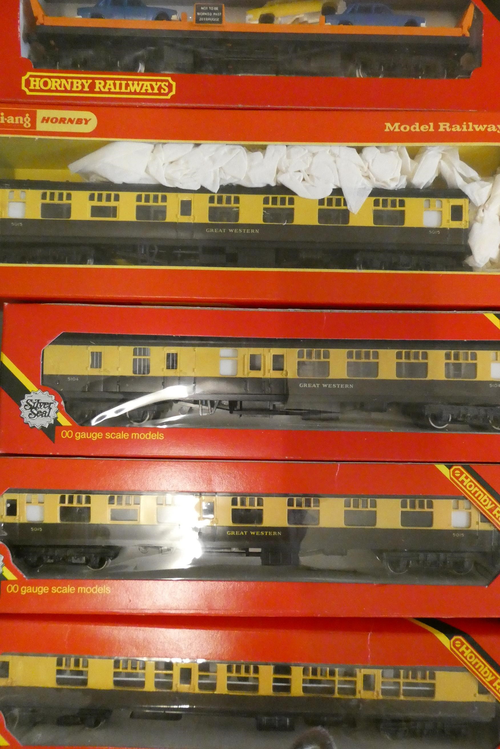 Hornby Margate locomotives and rolling stock comprising LMS Class 5, GWR Hall, twelve goods trucks Image