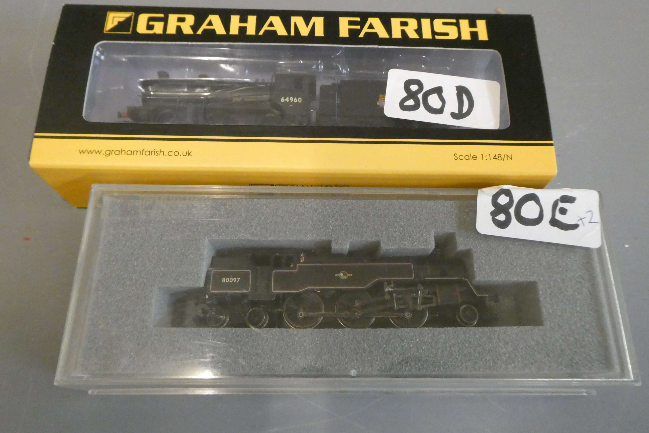 Graham Farish N gauge 2-6-4 BR tank locomotive and BR 0-6-0 J39, both items boxed, excellent (Est. Image