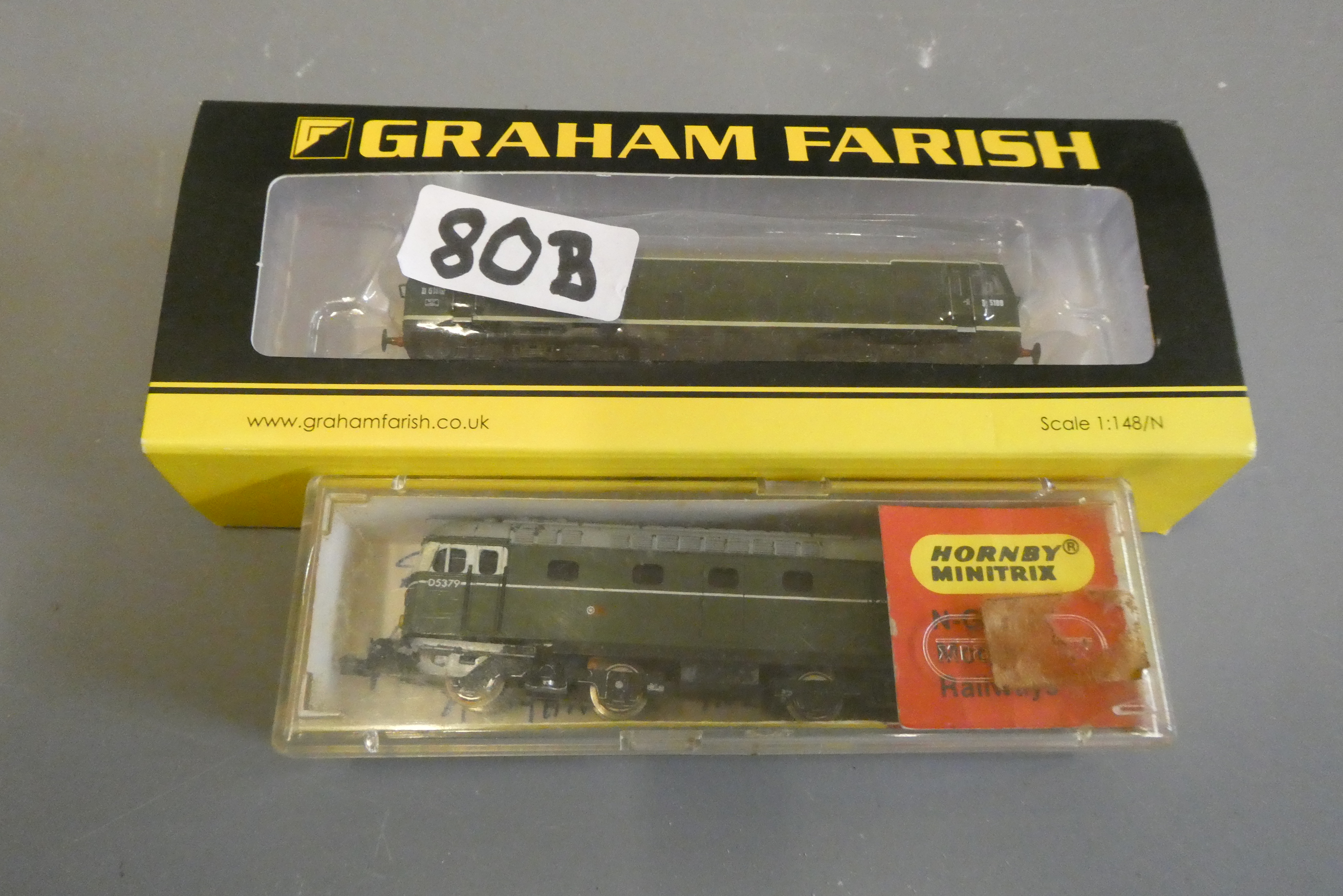 Graham Farish Class 25 diesel locomotive, boxed, excellent, and Minitrix Class 27 diesel, boxed, Image