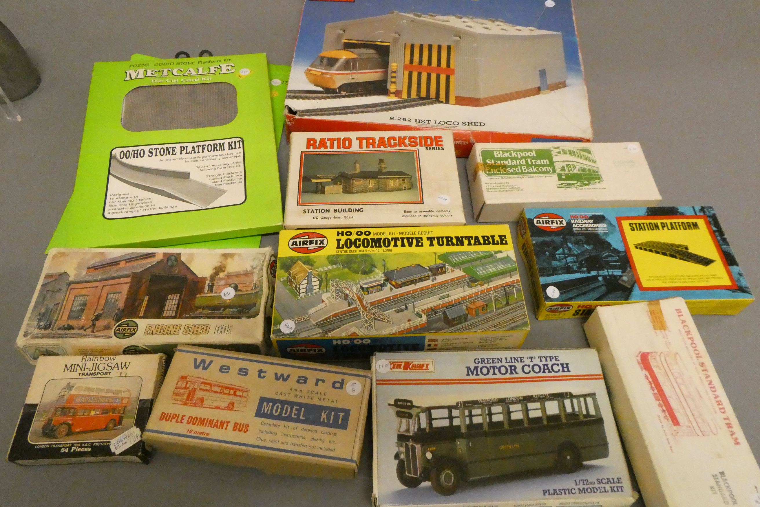 Plastic and card lineside kits and accessories for 00 scale model railways including Hornby engine Image