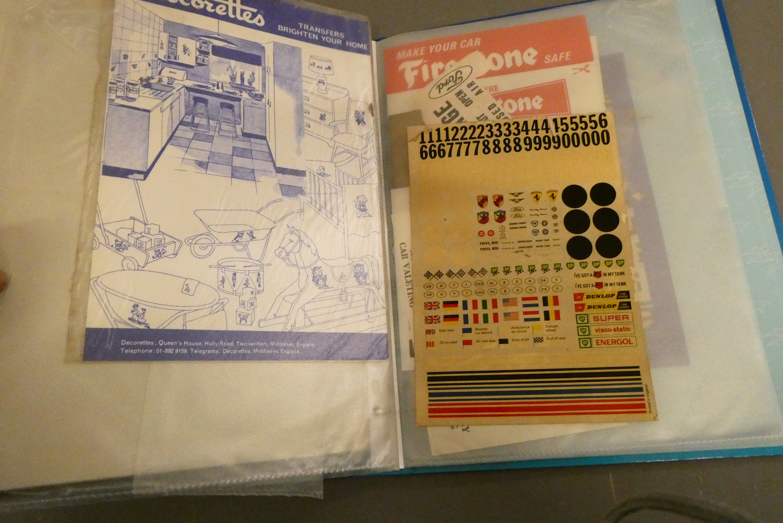 Model railway miniature advertising poster by Hornby and others, model aircraft transfers and other Image