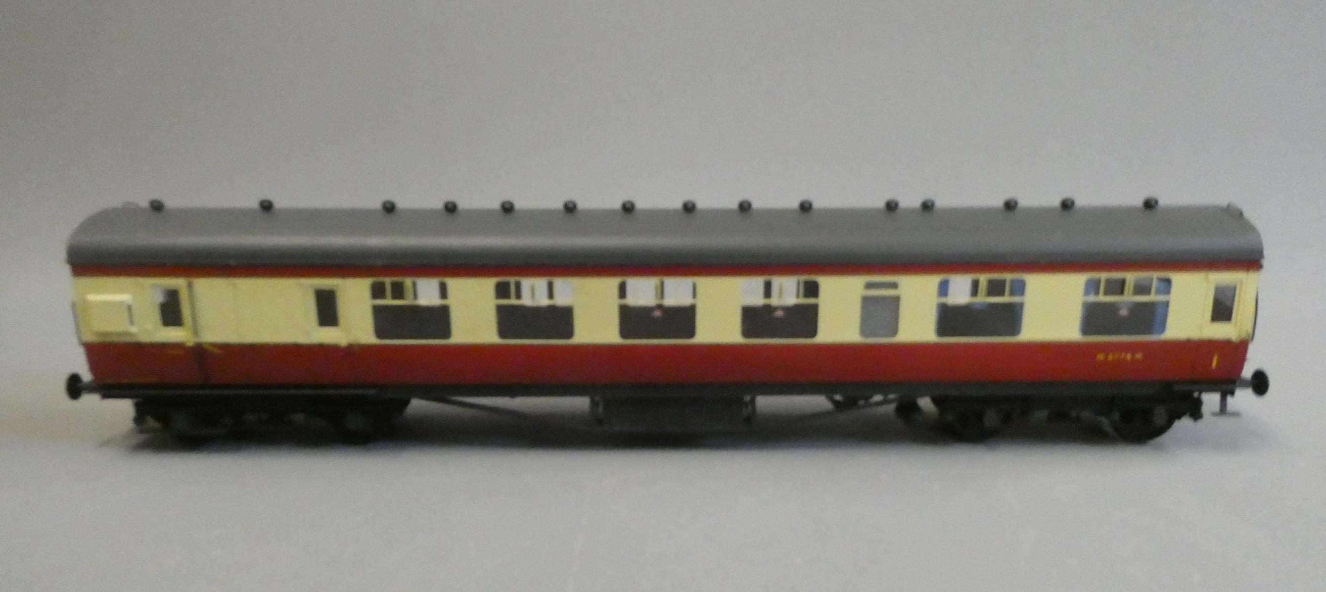 A well-made and finished 7mm 0 Gauge British Railways corridor break end coach finished in red and Image