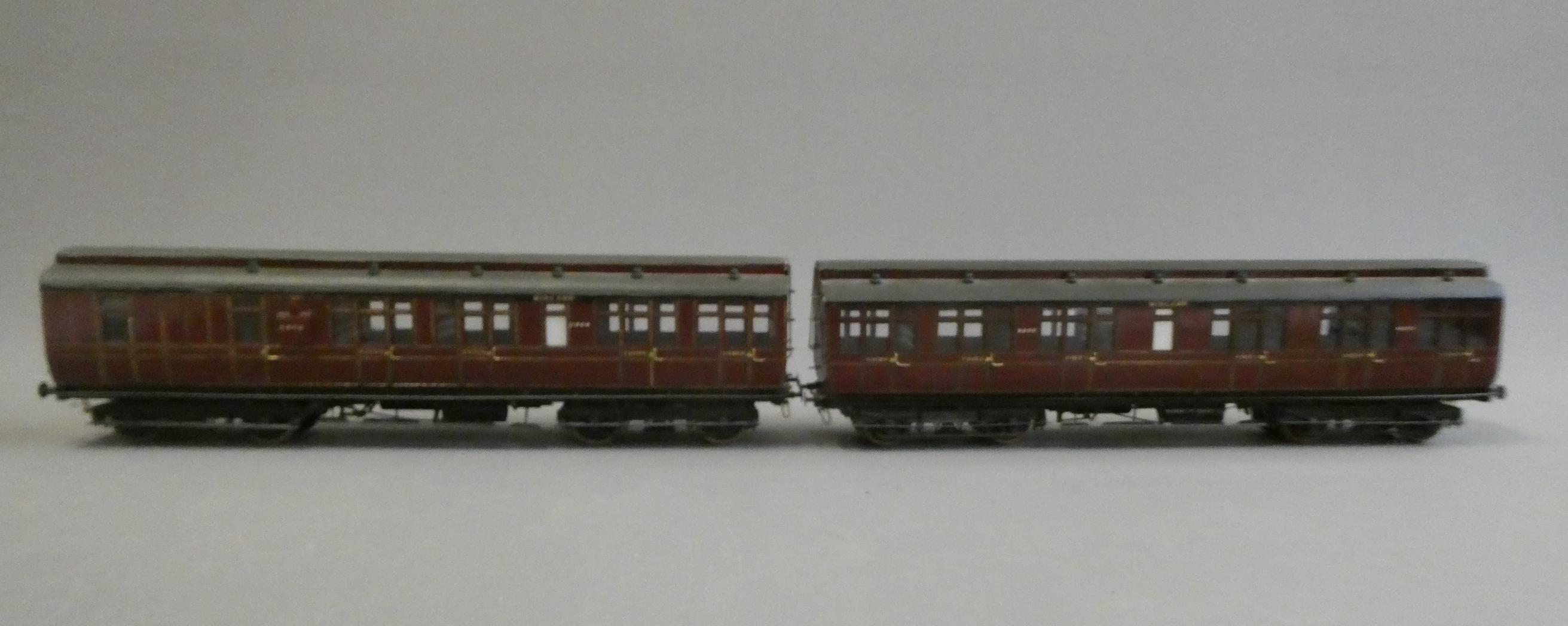 Two well-made and finished Midland Railway short wheelbase bogie coaches comprising first third and Image